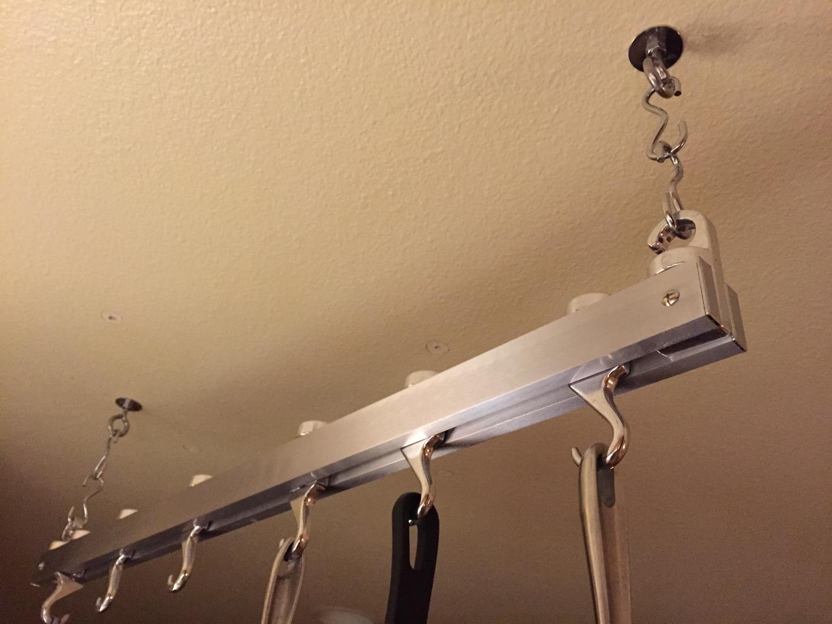 Hanging Pot Rack, 36 inch, Natural customer photo 2