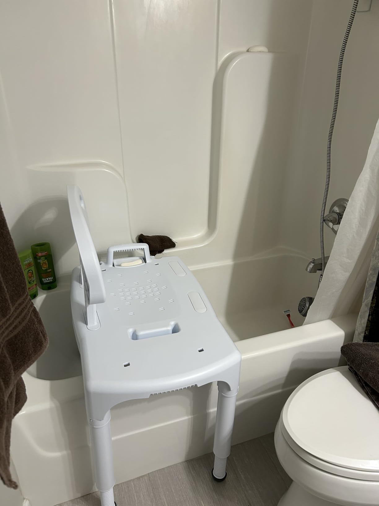 Carex Universal Tub Transfer Bench, Bath Seat with Backrest, Shower Chair for Elderly and Disabled, Transfer Bench & Shower Seat for Bathtub with Adjustable Legs, Converts to Right or Left Hand Entry customer photo 1