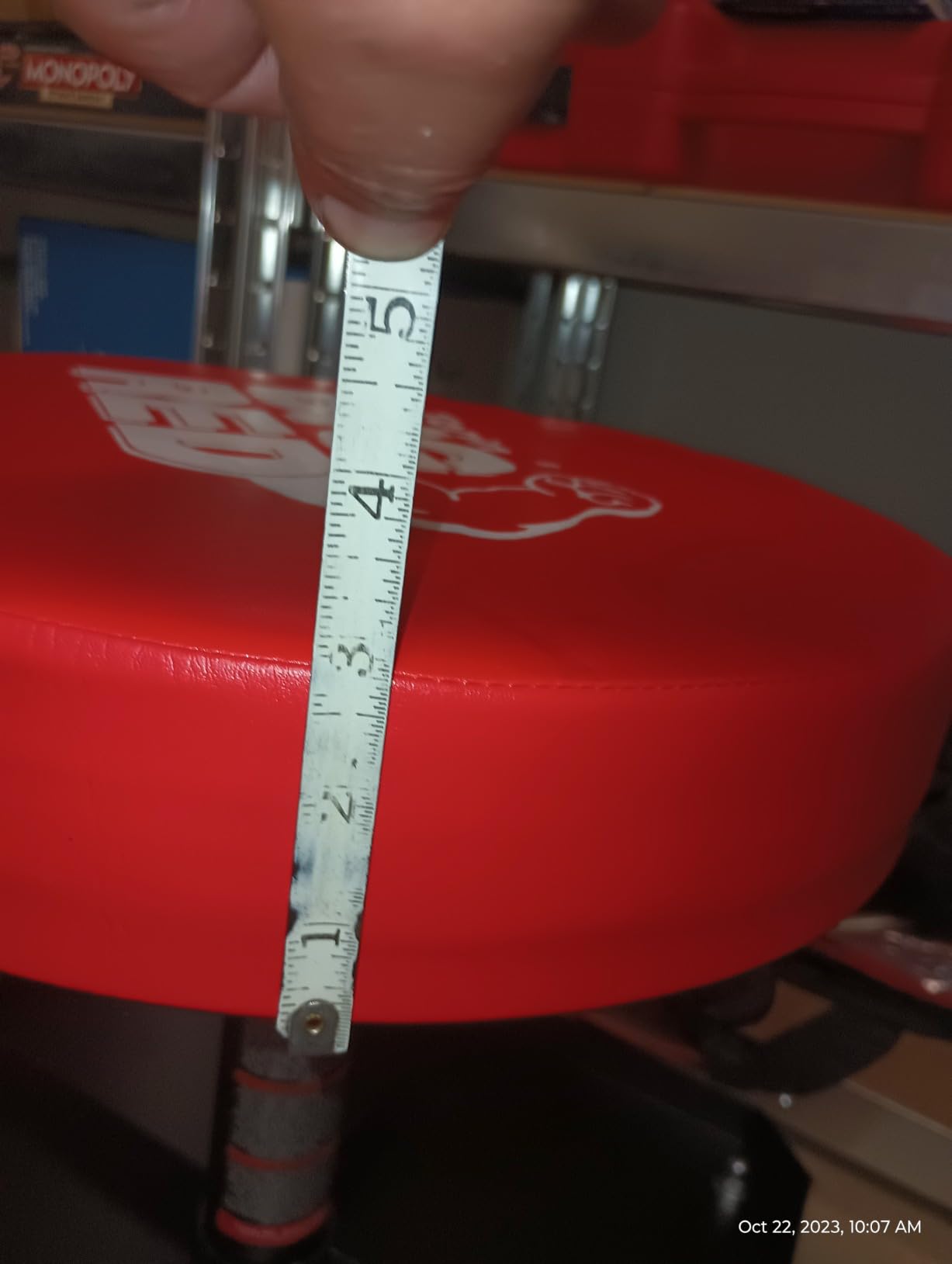 Big RED Pneumatic Rolling Mechanic Stool, Large customer photo 1