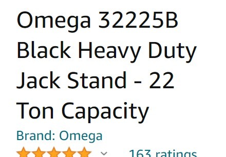 Omega 32225B Black Heavy Duty Jack Stand - 22 Ton Capacity customer photo 1