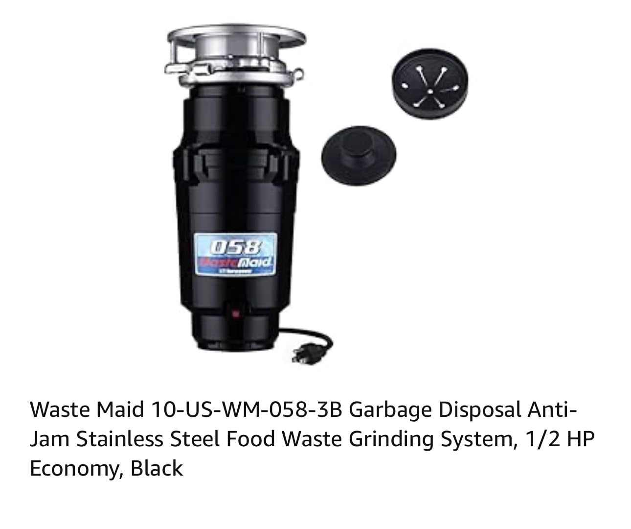 Waste Maid Garbage Disposal, Anti-Jam, Continuous Feed, 1/2 HP Economy customer photo 2