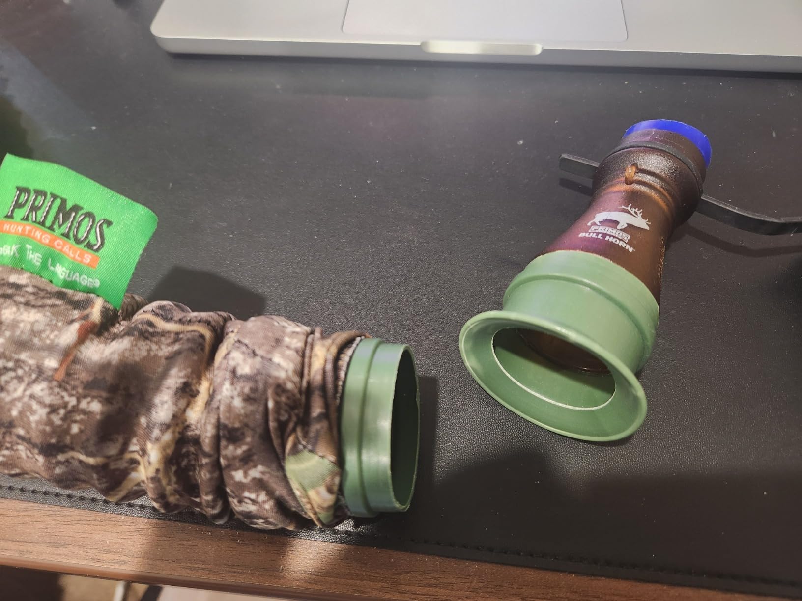 PrimosBull Horn Elk Call Support Shelf with Blue Reed Extends from 7