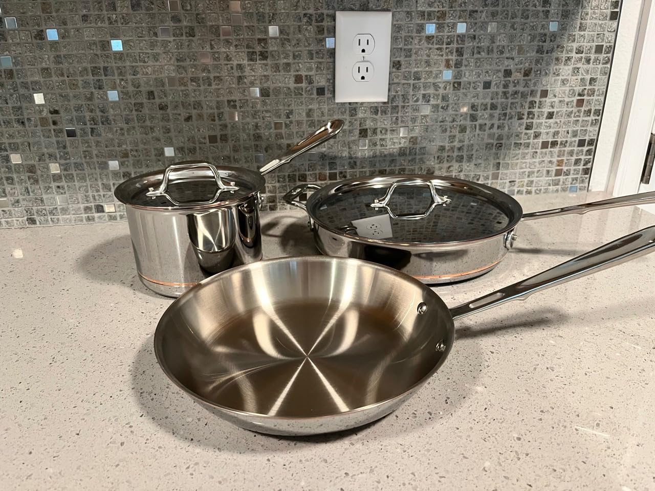 All-Clad Copper Core 5-Ply Stainless Steel Cookware Set 10 Piece Induction Oven Broiler Safe 600F Pots and Pans Silver customer photo 2