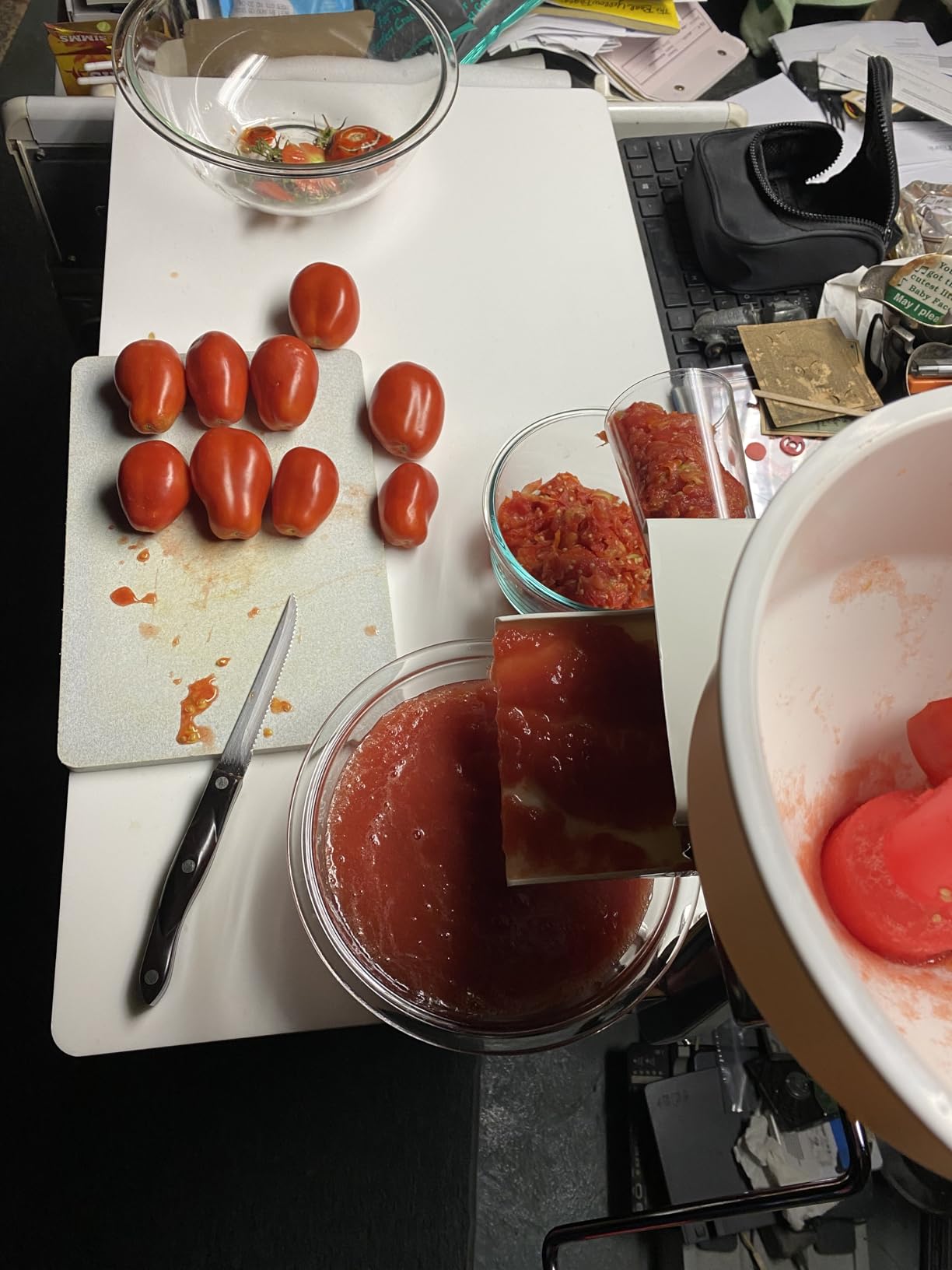 Johnny Apple Sauce Maker, Tomato Sauce Maker, Remove Skins & Seeds From Produce, Model 250 Clamp Based Food Strainer (Basic Strainer) customer photo 2