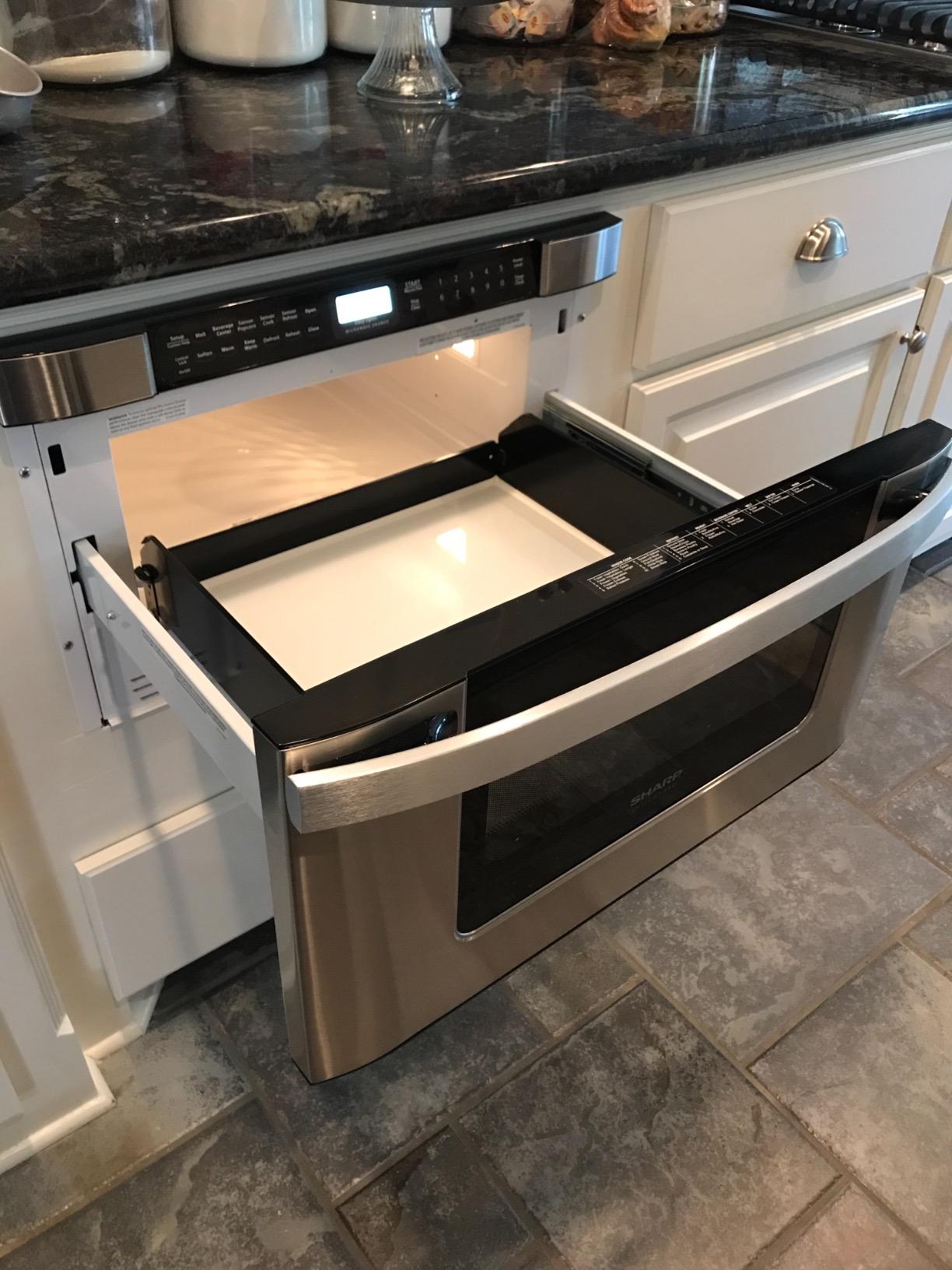 Sharp KB6524PSY 24 in. 1.2 cu. ft. Built-In Microwave Drawer Oven, 950 Watt, Angled Touch Control Panel customer photo 2