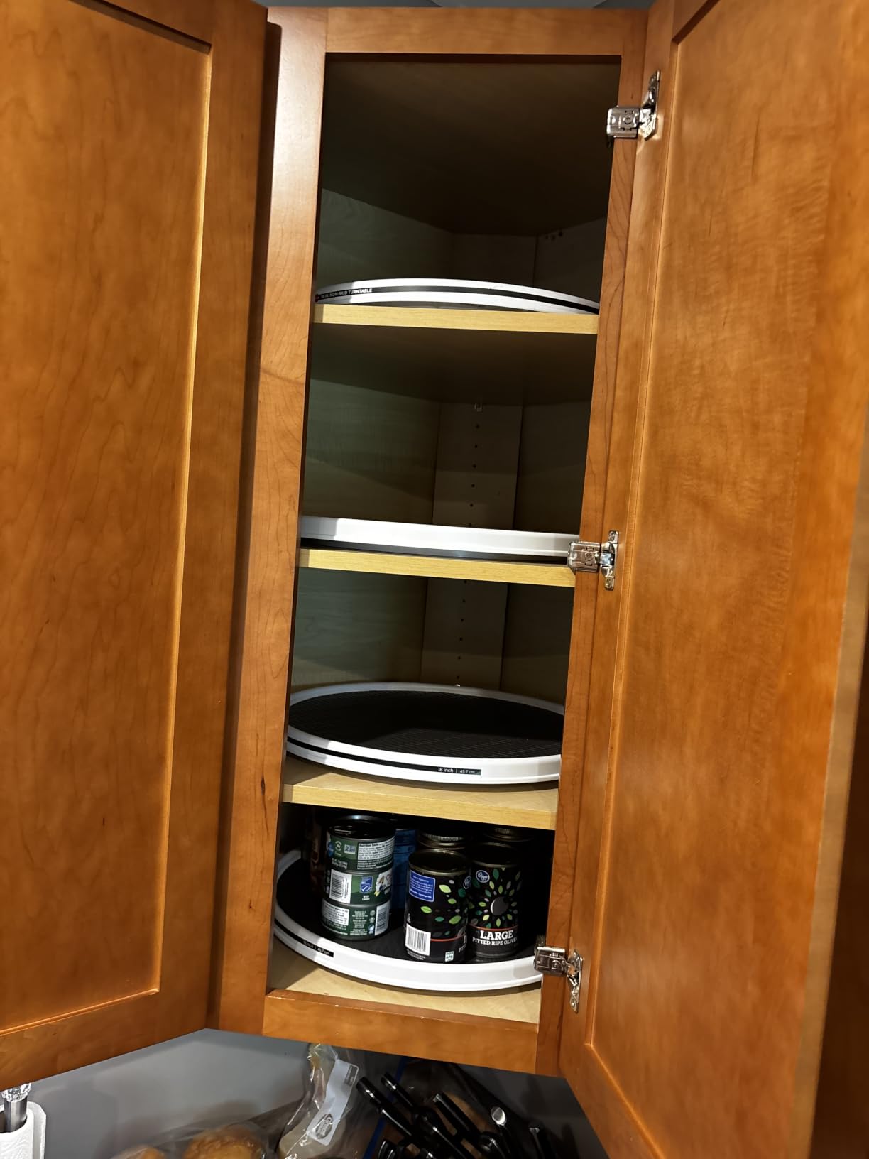 Copco 18 Inch Lazy Susan Turntable Organizer - Nonslip Rotating Cabinet Organizer for Kitchen Pantry, Under Sink, Countertop Storage, Rimmed Edge, Wipe Clean customer photo 2