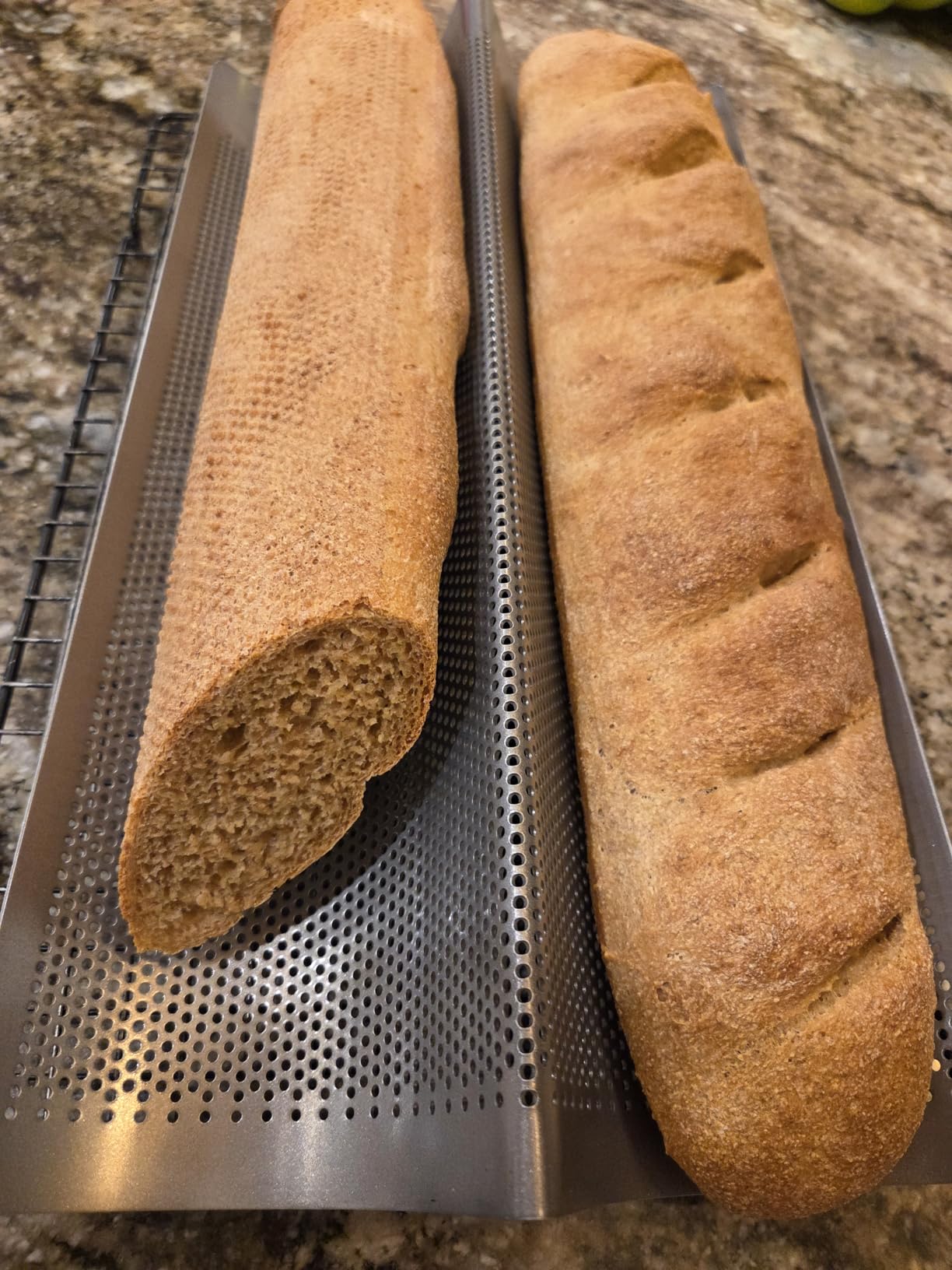 Chicago Metallic Commercial II Non-Stick Perforated French Bread Pan, Perfect for creating a crisp, golden-brown crust, customer photo 2