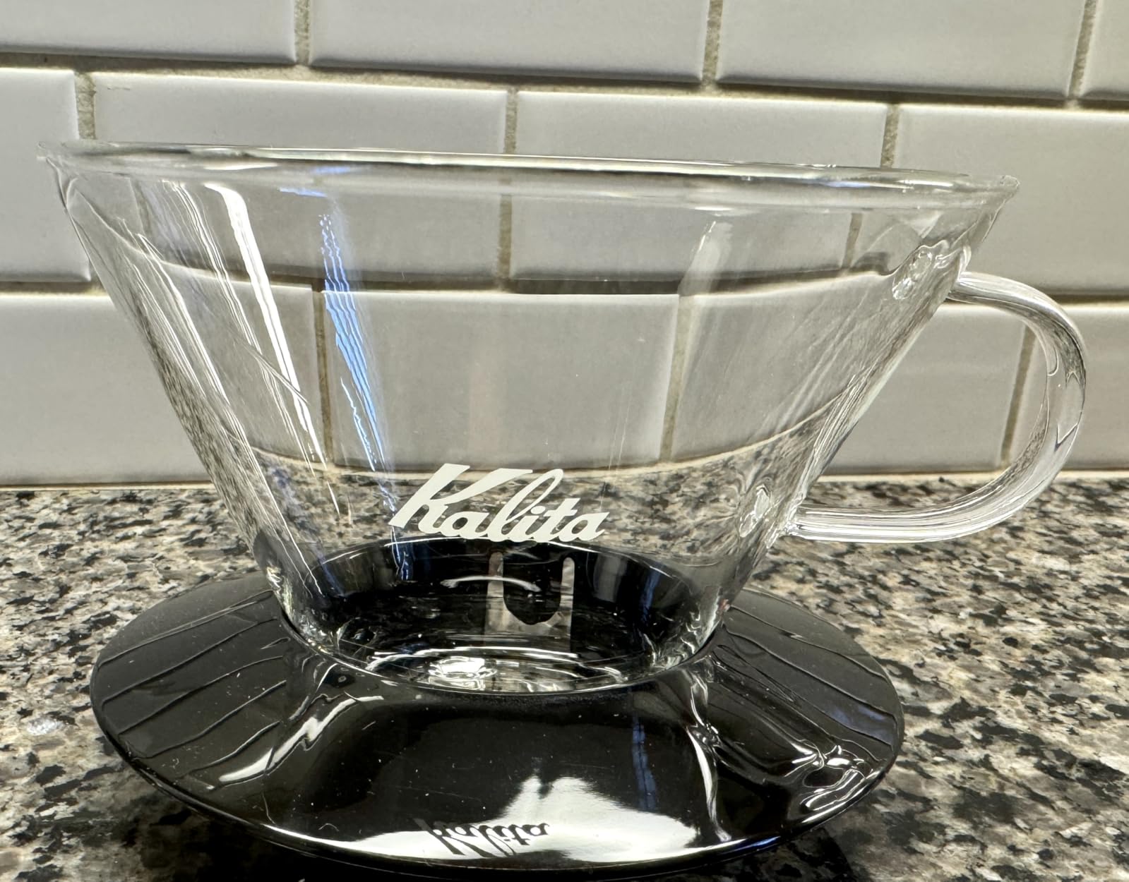 Kalita Wave Pour Over Coffee Dripper, Size 185, Makes 16-26oz, Single Cup Maker, Heat-Resistant Glass, Patented & Portable, black customer photo 2