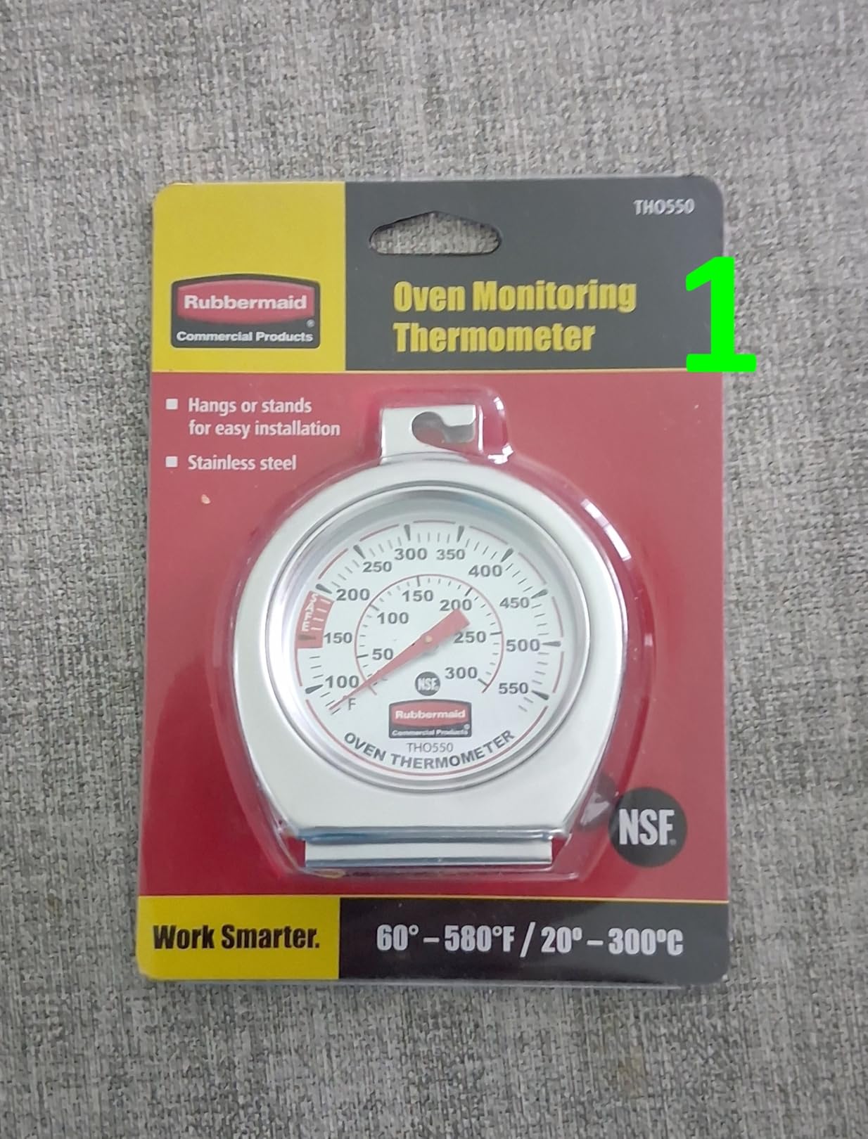 Rubbermaid Commercial Products Stainless Steel Monitoring Thermometer, Safe for Inside Oven/Grill/Smoker, 60-580°F Range, Easy to Read Food Thermometer For Food Resturant/Home Cooking customer photo 2
