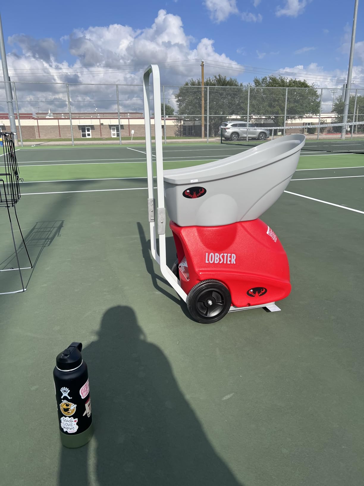 LOBSTER Sports Elite Tennis Ball Machine - Auto Portable Tennis Ball Launcher, Preloaded & Custom Drills, Spin Control, Lob Elevation Switch, Ball Speed (up to 80MPH), with Multi-Function Remote customer photo 2