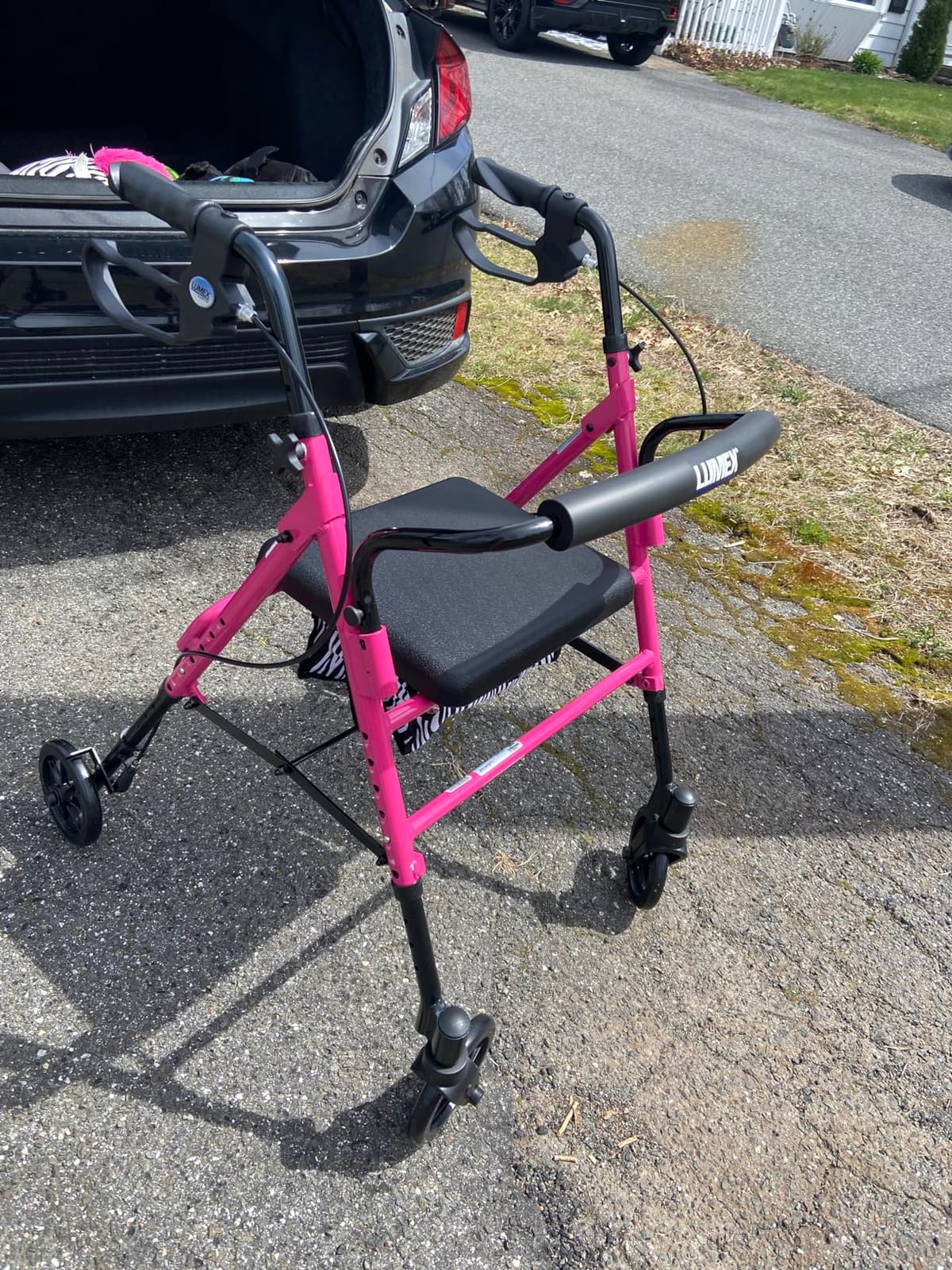 Lumex Set n' Go Rollator, Height-Adjustable, Rolling Walkers for Seniors with Seat, Blue customer photo 2