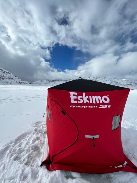 Eskimo 69445 Quickfish 3i Insulated Pop-Up Portable Hub-Style Ice Fishing Shelter, 34 Square Feet of Fishable Area, 3 Person Shelter, Red customer photo 2