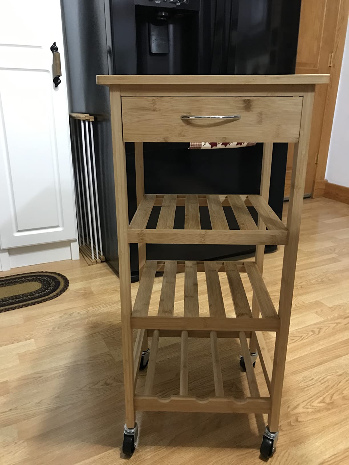 Oceanstar Design Group Bamboo Kitchen Trolley, Natural customer photo 1