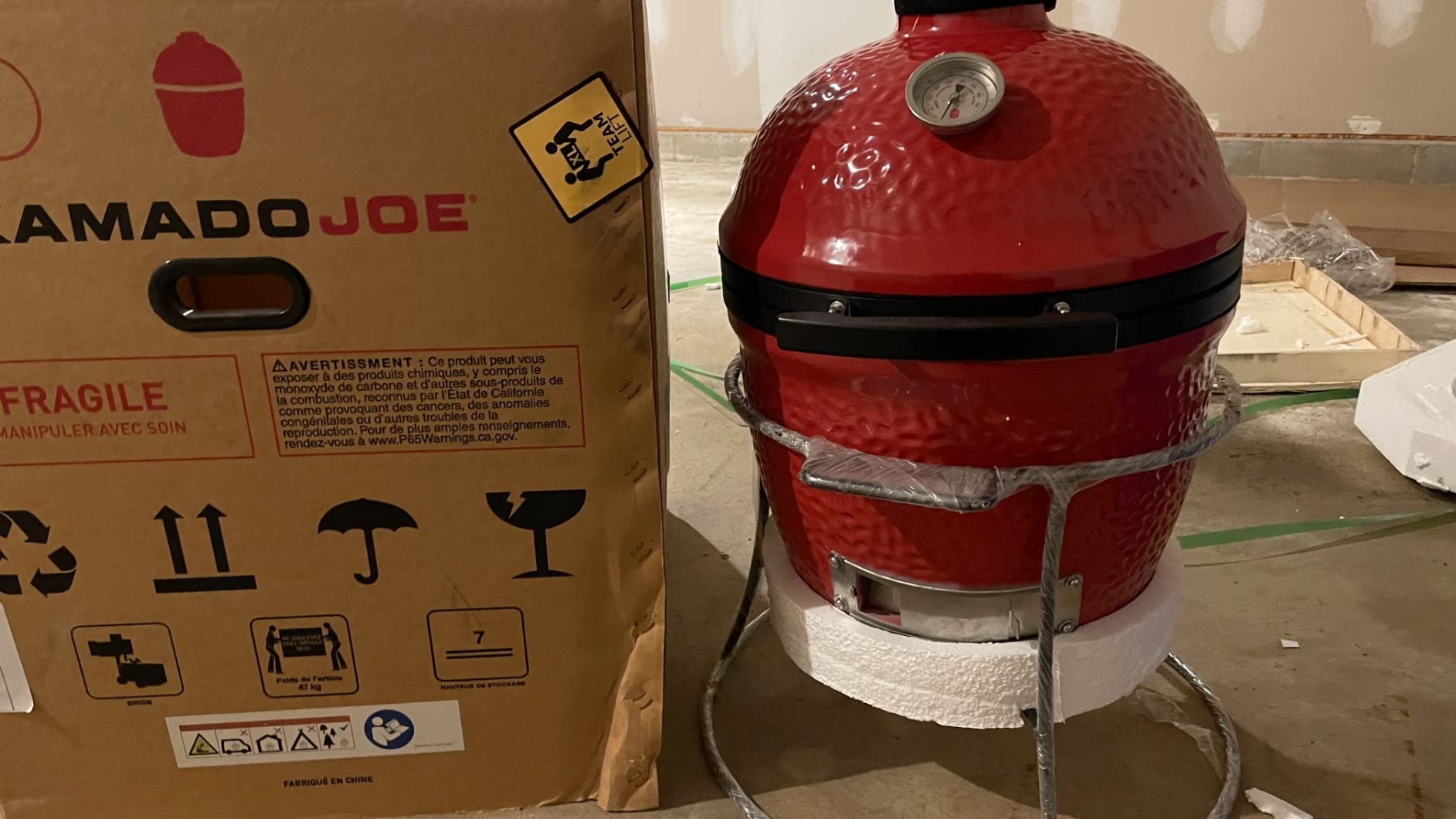 Kamado Joe Joe Jr 13.5-inch Portable Ceramic Charcoal Grill with Grill Stand, Stainless Steel Cooking Grate, Heat Deflectors and Ash Tool in Red, Model KJ13RH customer photo 1