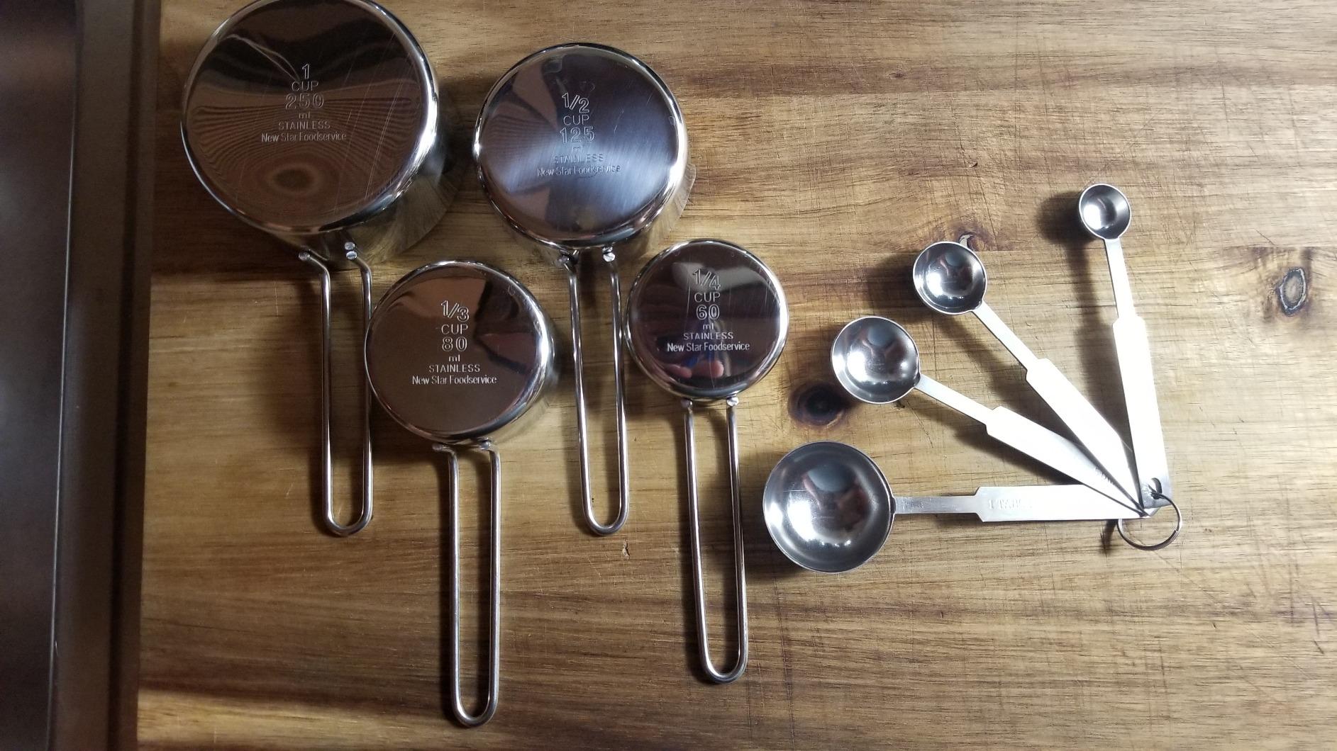 New Star Foodservice 42917 Stainless Steel Measuring Cups and Spoons Set, 8-Piece Metal Measuring Set for Baking, Cooking, Dry and Liquid Ingredients, Restaurant Grade, Silver customer photo 2