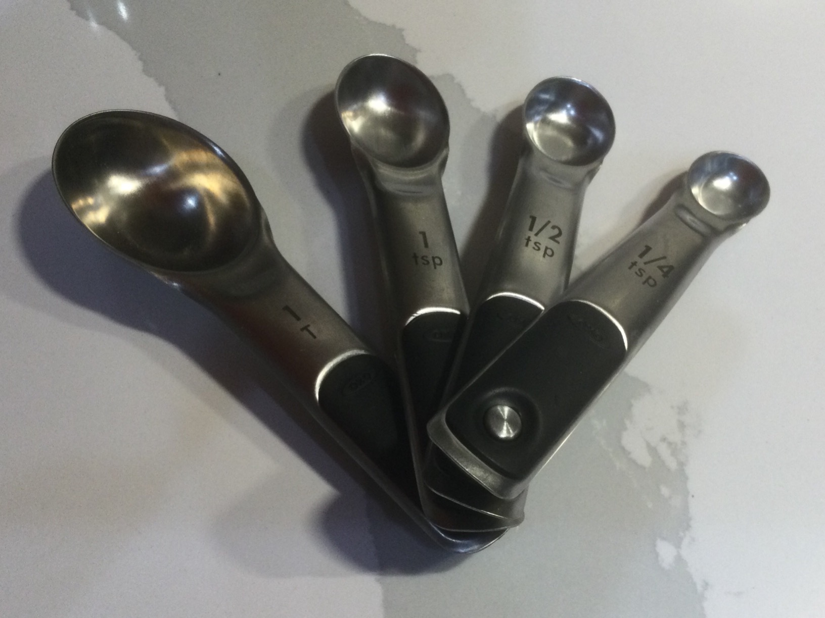 OXO Good Grips 4 Piece Stainless Steel Measuring Spoons with Magnetic Snaps customer photo 2