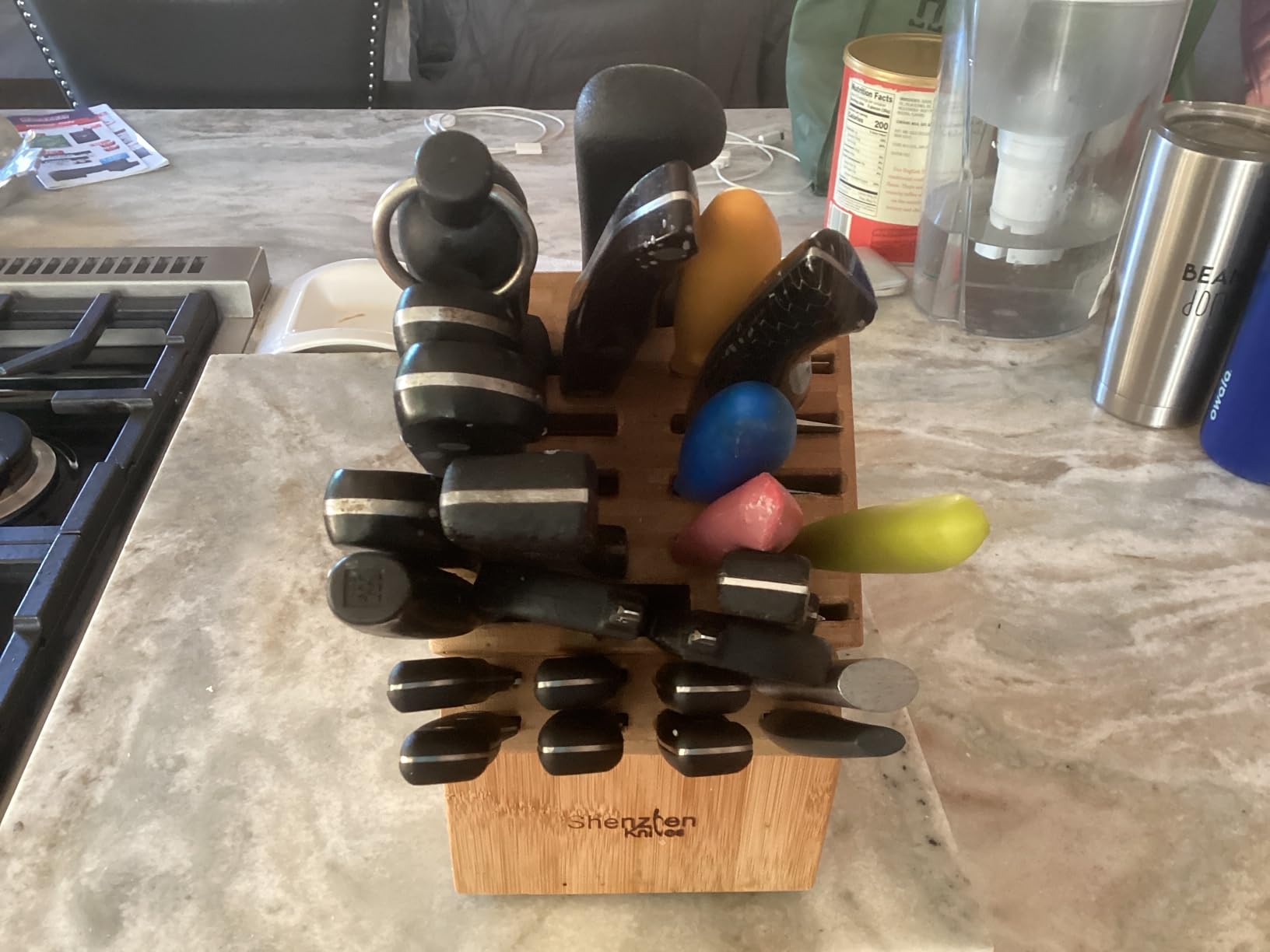 Shenzhen Knives 20 Slot Bamboo Countertop Knife Block – Large, 8x5.25x11 customer photo 2