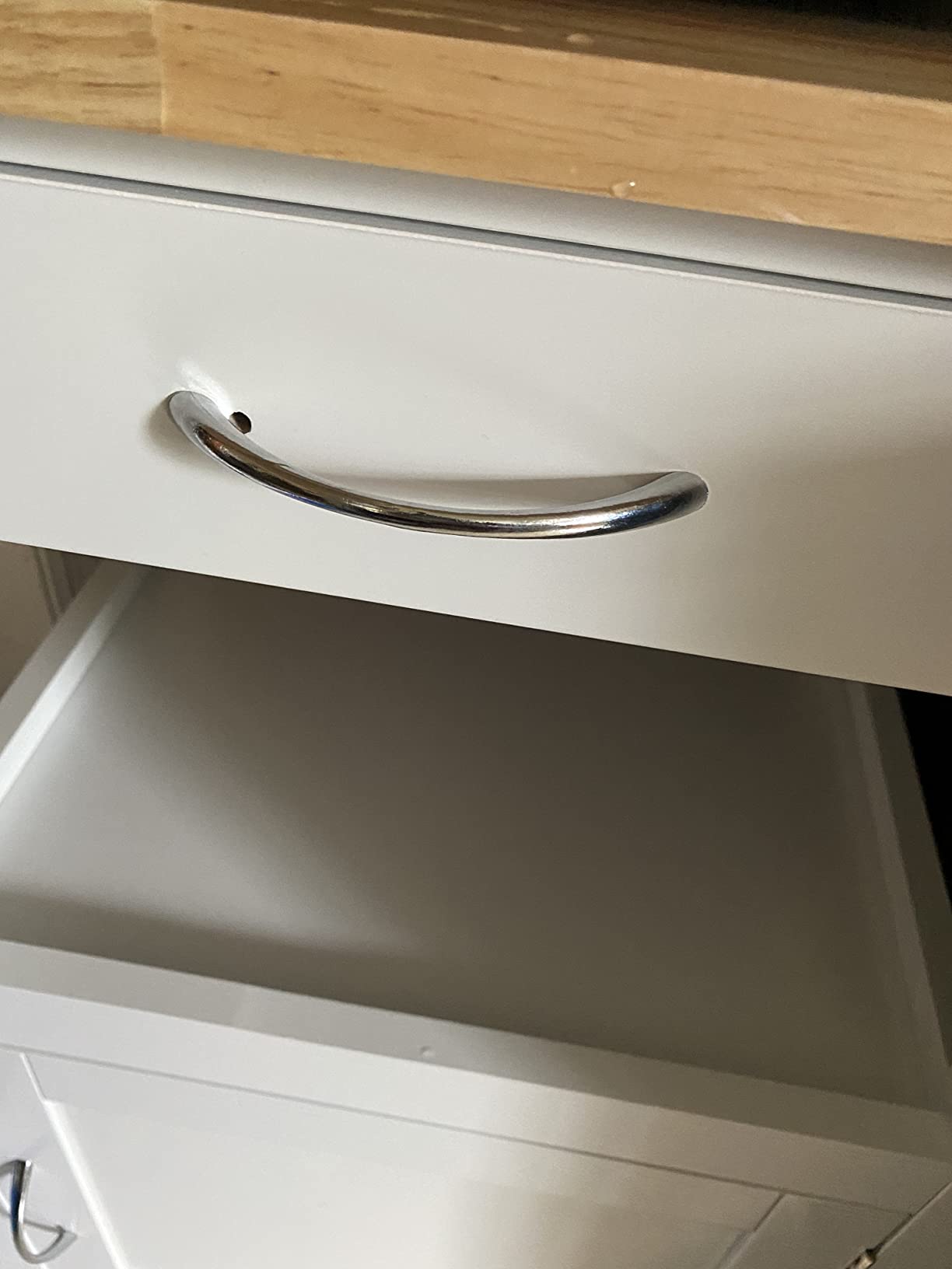 eHemco Kitchen Island Cart on Wheels, White Base customer photo 1