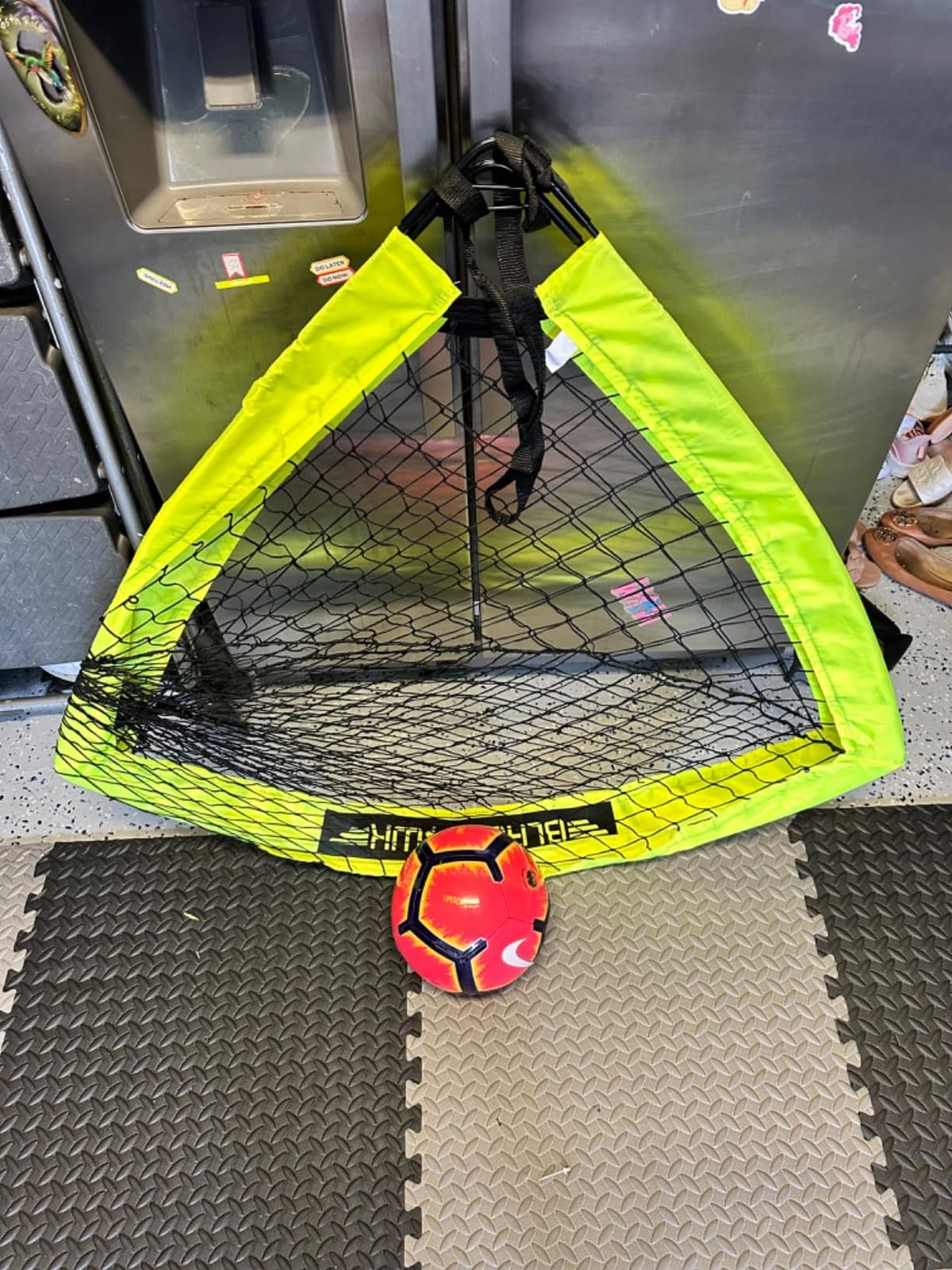 Franklin Sports Blackhawk Backyard Soccer Goal - Portable Pop Up Soccer Nets - Youth + Adult Folding Indoor + Outdoor Goals - Multiple Sizes + Colors customer photo 1