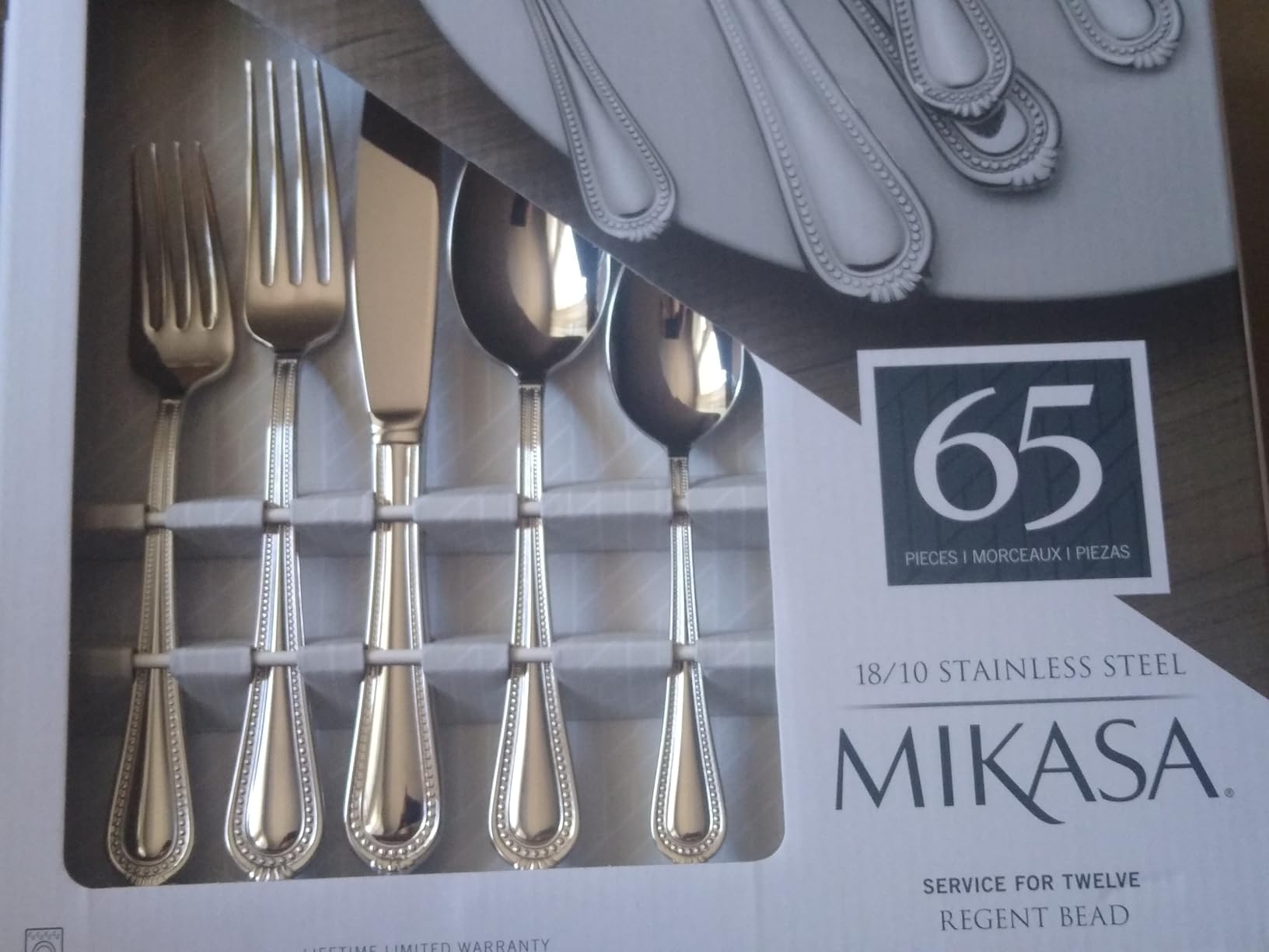 Mikasa Kyler Flatware Set for 12, 65 Piece 18/10 Stainless Steel Silverware with Modern Design and Serving Utensils, Durable, Stylish Dinnerware Service customer photo 1