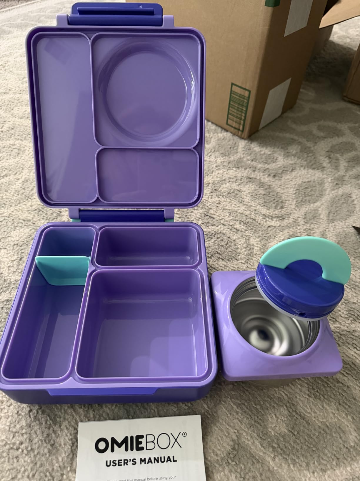 Omie OmieBox Kids Insulated Leakproof Bento Lunch Box with Food Jar (Pink Berry) customer photo 2