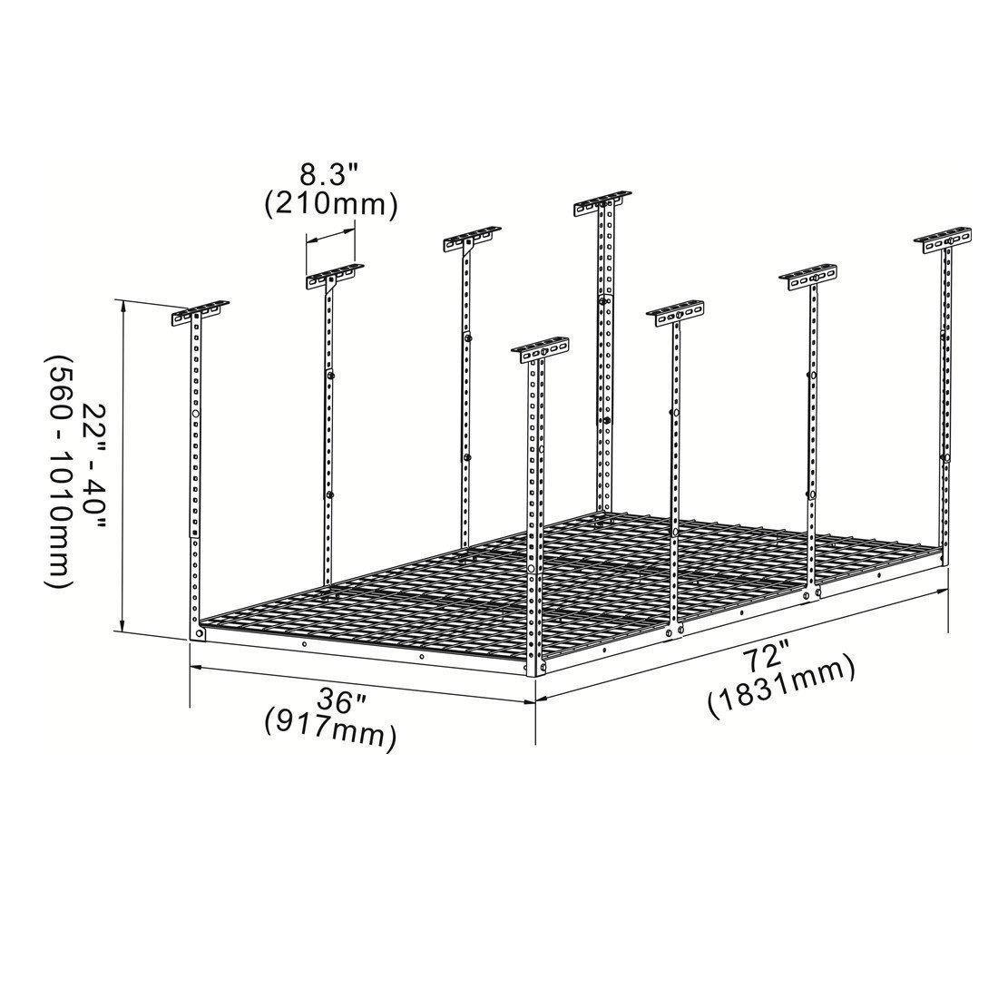 FLEXIMOUNTS 4x8 Overhead Garage Ceiling Storage Rack Organization, Black customer photo 1