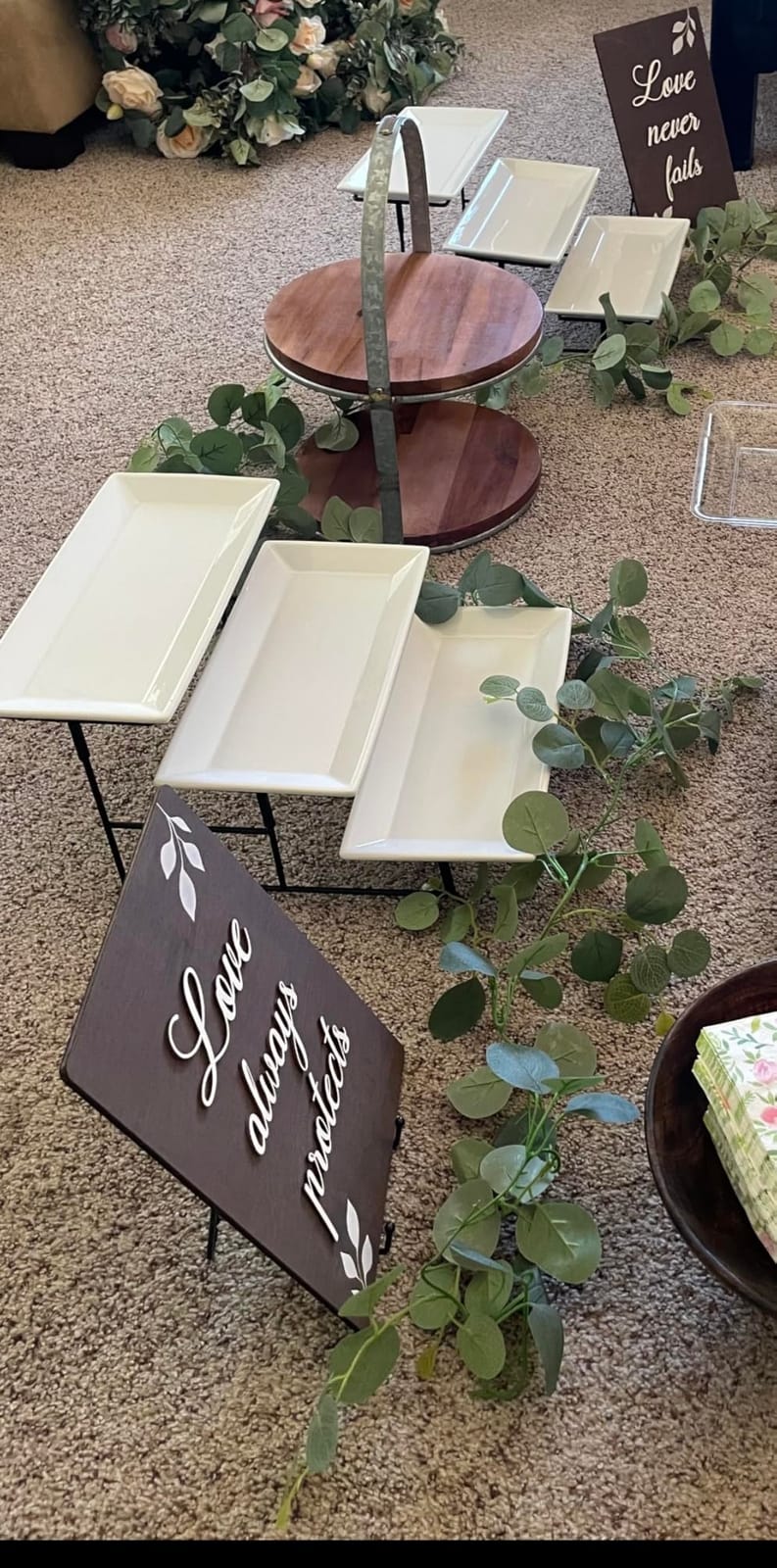 Gibson Elite Gracious Dining 3-Tier Serving Display Stand, Rectangular White Porcelain Plates, Tiered Serving Display - Elegant Food Presentation Display for Parties, Catering, Entertaining Events customer photo 2