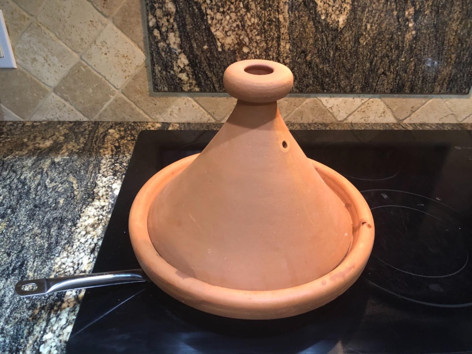 Large Brown Conical Moroccan Cooking Tagine, 12 Inches, Authentic, Clay Material, Oven Safe, Dishwasher Safe customer photo 2