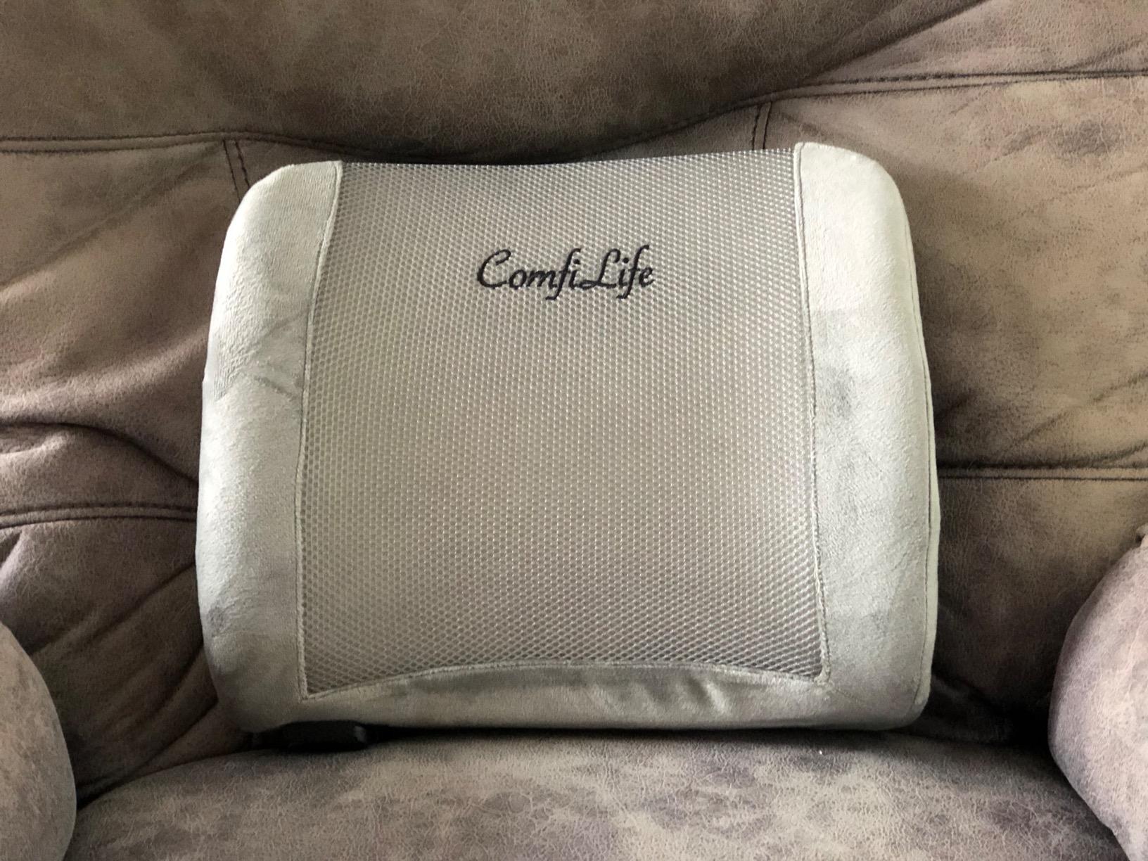 ComfiLife Lumbar Support Back Pillow Office Chair and Car Seat Cushion - Memory Foam with Adjustable Strap and Breathable 3D Mesh (Gray) customer photo 1