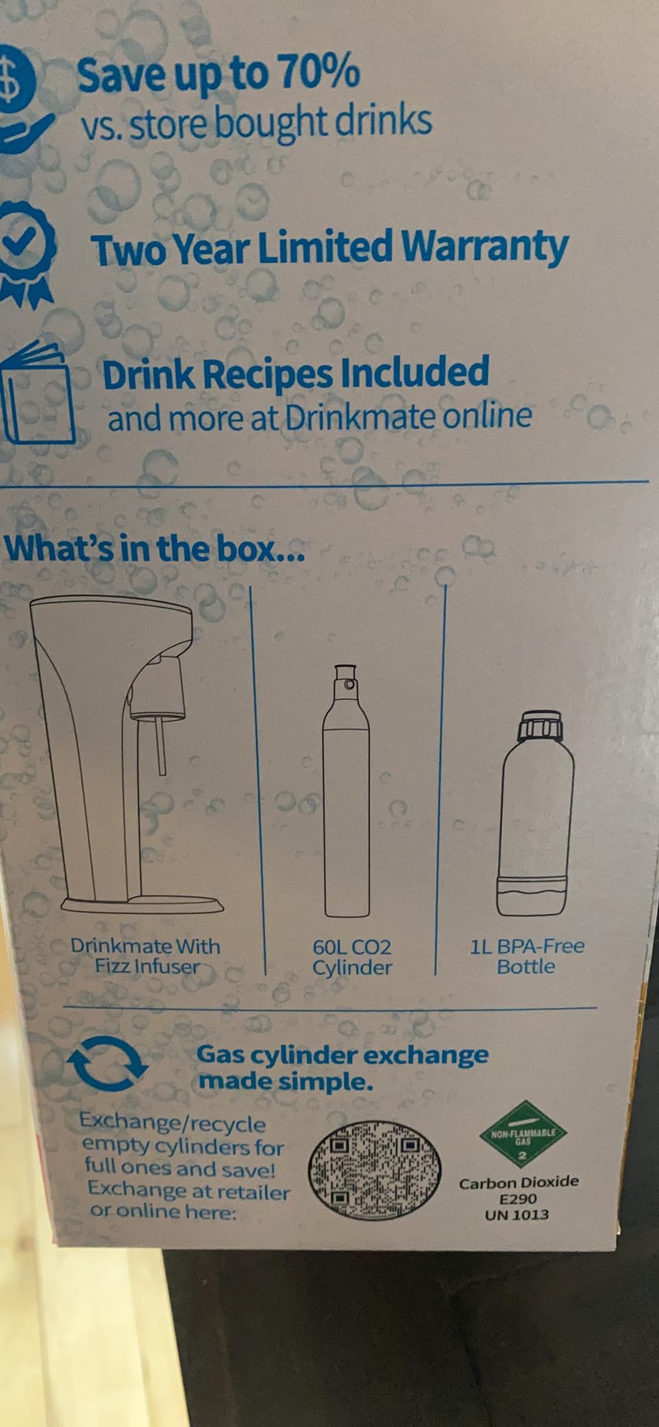 Drinkmate OmniFizz Sparkling Water Maker & Soda Streaming Machine | Carbonates Any Drink | BPA-Free Bottle | No Batteries or Electricity Required | CO2 Not Included (Matte Black) customer photo 2