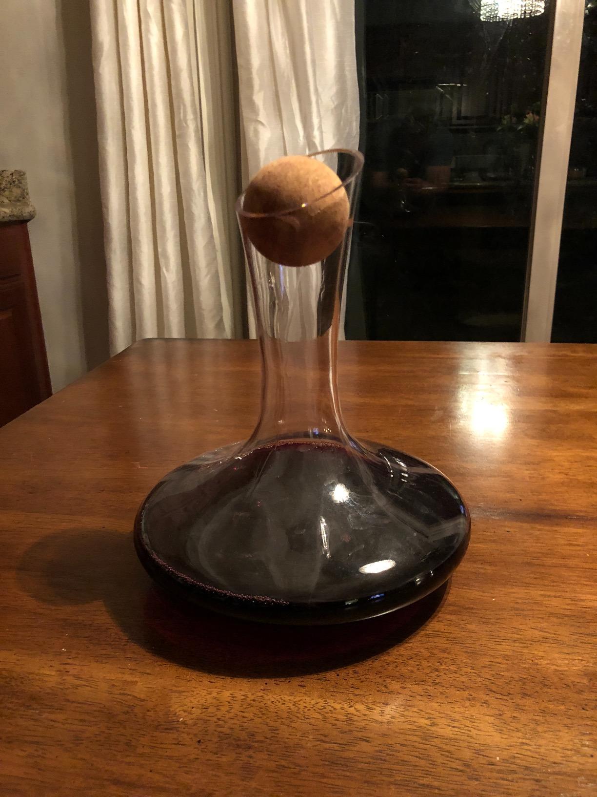 Wine Decanter & Accessories (Cork Stopper + Cleaning Beads) - 100% Lead-Free Crystal Wine Carafe – Unique Gift Idea customer photo 2