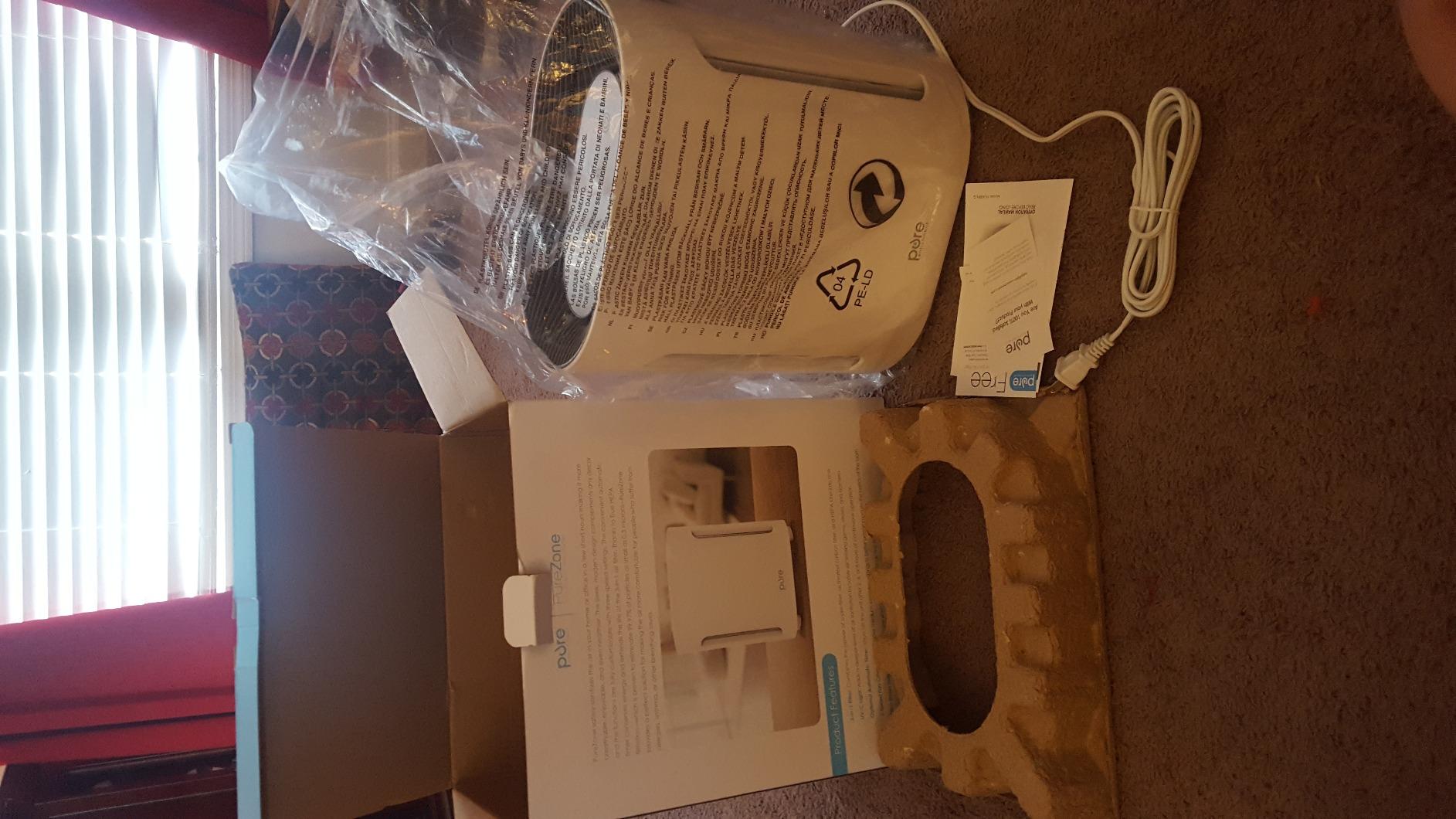 Pure Enrichment PureZone Air Purifier for Bedroom & Living Room, 4-Stage Filtration & UV-C Light, H13 HEPA Filter Helps Remove Bacteria, Pet Hair Dander, Allergens, Germs, Smoke, Dust (White) customer photo 2