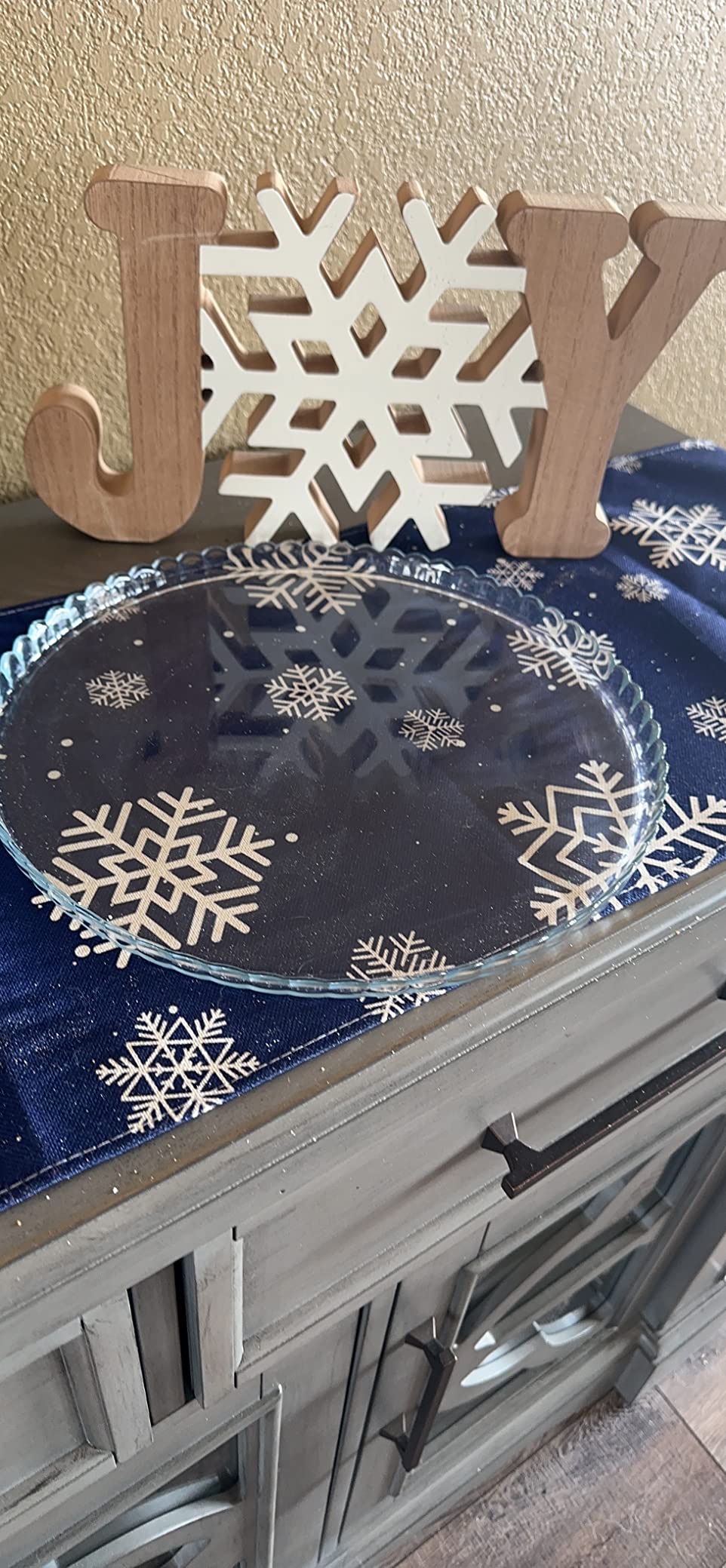 Pasabahce Premium Clear Glass Servicing Tray, Uniqe Desing Cake Stands, Server Plate, Great for Cup Cakes, Cookies, Snacks, and Fruits, Perfect for Parties, Gifts, Housewarming, Weddings, Anniversary customer photo 1
