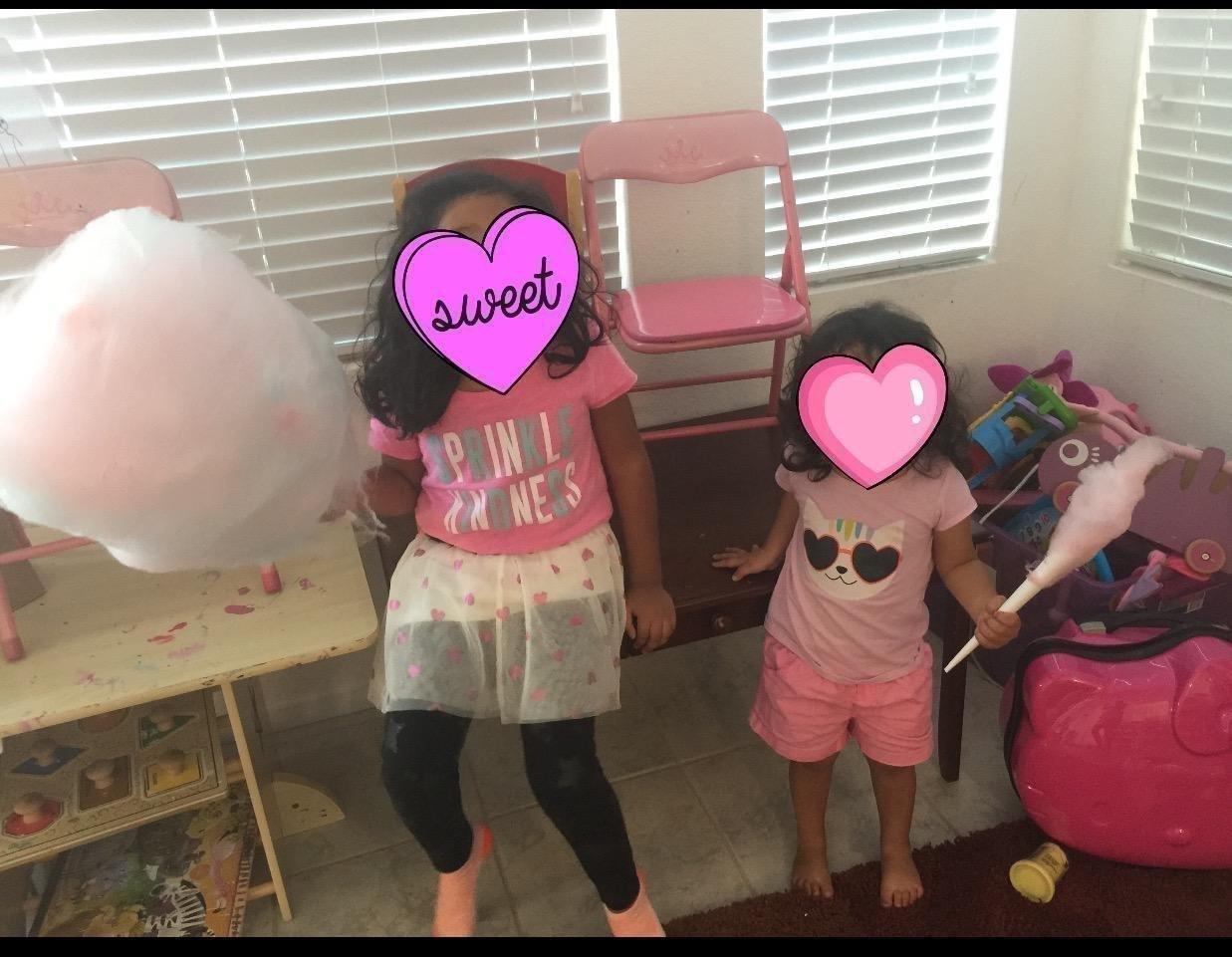 The Candery Cotton Candy Machine - Bright, Colorful Style- Makes Hard and Sugar Free Candy, Sugar Floss, Homemade Sweets for Birthday Parties - Includes 10 Cones & Scooper customer photo 2