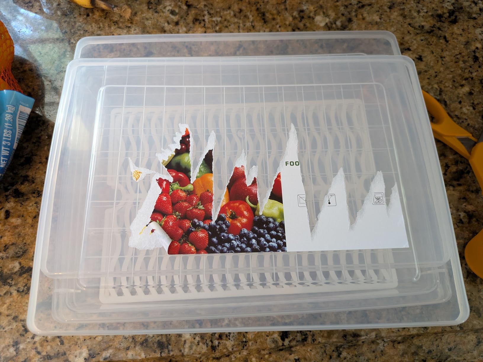 3 Pack 1.5L Fruit Storage Containers for Fridge with Removable Drain Tray customer photo 2