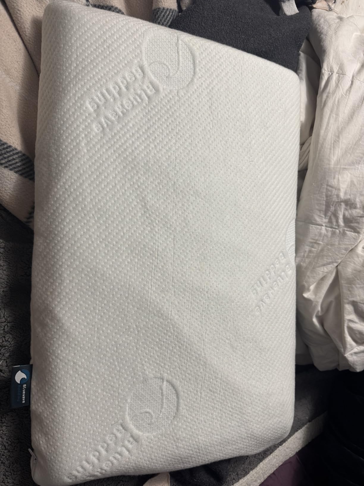 Bluewave Bedding Ultra Slim Gel Memory Foam Pillow for Stomach and Back Sleepers - 2.75-Inches customer photo 2