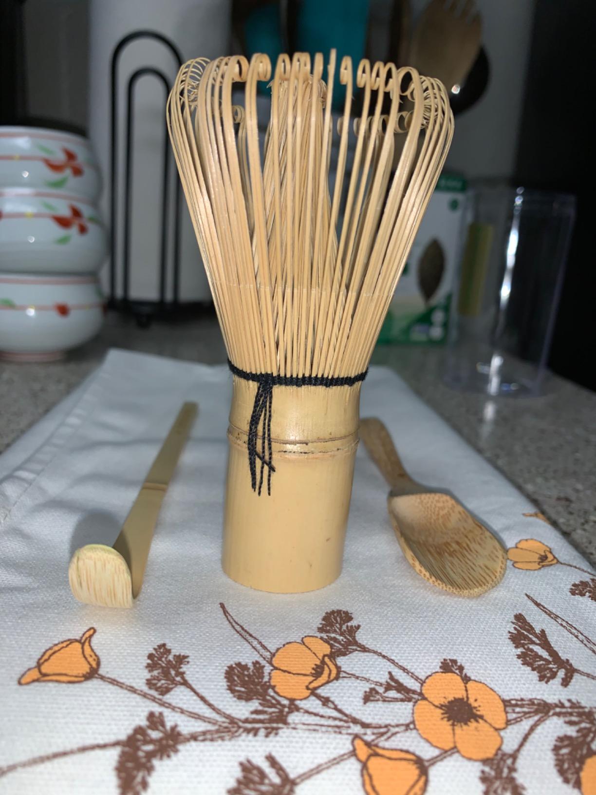 Matcha Whisk Set - (Chasen), Traditional Scoop (Chashaku), Tea Spoon customer photo 1