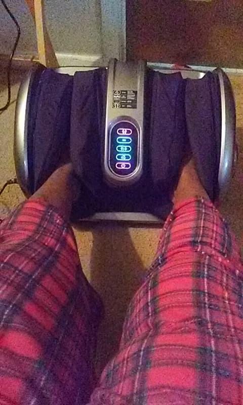 Miko Shiatsu Foot Massager with Heat and Deep Kneading | Charcoal; circulation and pain relief; for plantar fasciitis, neuropathy and diabetics; fits size 15 customer photo 1