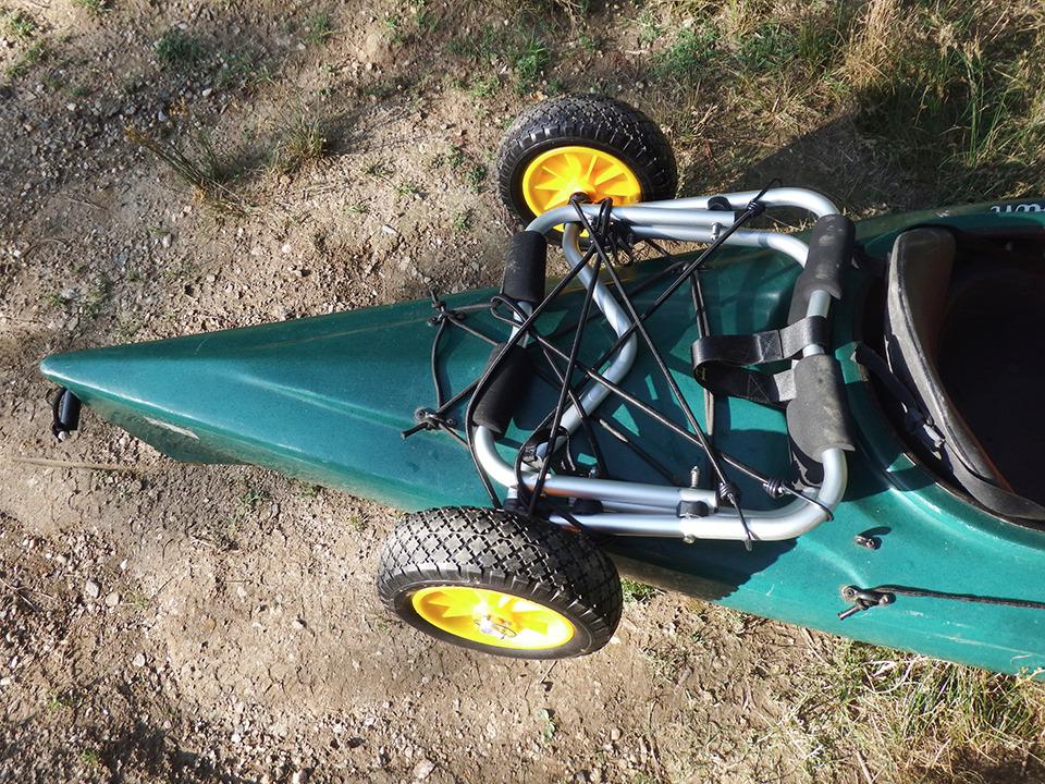 Bonnlo Boat Kayak Canoe Cart Carrier Dolly Trailer Tote Trolley Transport Kayak Accessories Large with 20x2mm Aluminum Pipe Double Kickstands, Inflation Free Solid Tire Wheels, 2 Ratchet Straps customer photo 2