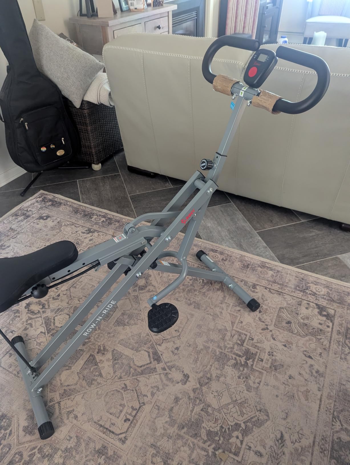 Sunny Health & Fitness Smart Row-N-Ride Glute & Leg Trainer, Foldable Squat Assist Rower with Exclusive SunnyFit App Connection customer photo 1