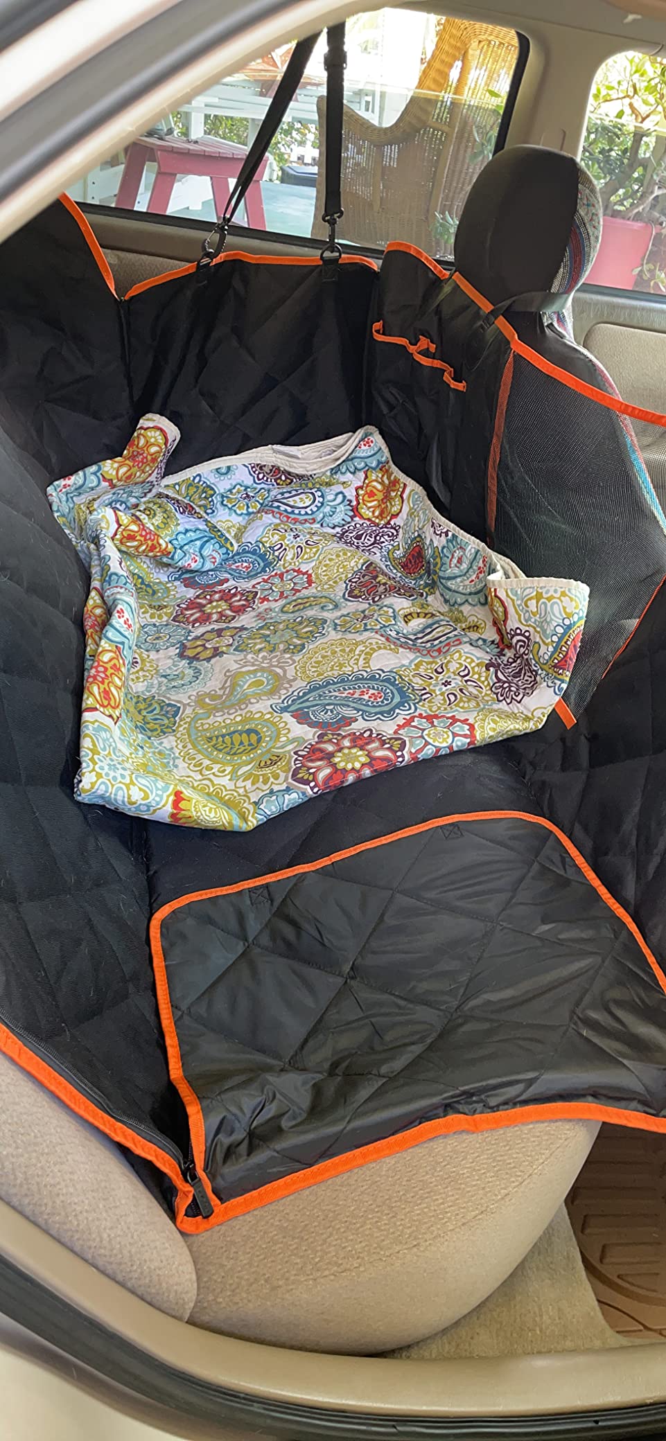 Luxury Dog Car Seat Cover for Back Seat Breathable Mesh Window Dog Hammock for Car 4-Layer Heavy Duty Waterproof Pet Seat Protector Scratch-Proof Car Seat Cover Perfect for Family Road Trips customer photo 2
