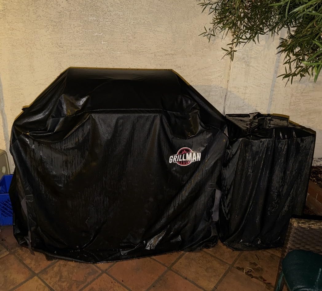 Grillman Grill Cover, BBQ Outdoor Grill Covers, Charcoal, Gas Grills, Waterproof, Rip-Proof, Weather-Resistant, Anti-UV, Barbecue Cover for Weber, Genesis, Charbroil, Nexgrill, etc (Black, 58 Inch) customer photo 2