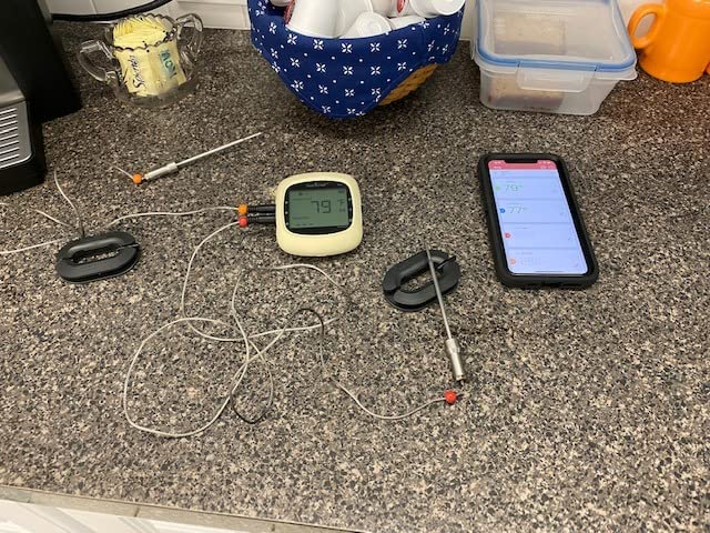NutriChef Bluetooth Meat Thermometer for Grilling and Smoking, up to 6 Temperature Probes and Smart APP, 400 Ft Range, LCD customer photo 1