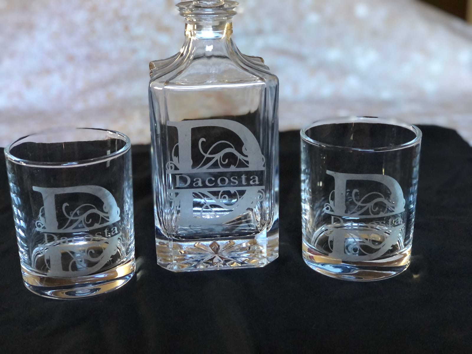 Square Whiskey Decanter Set for Men, 2 Old Fashion Glasses, Bourbon customer photo 1