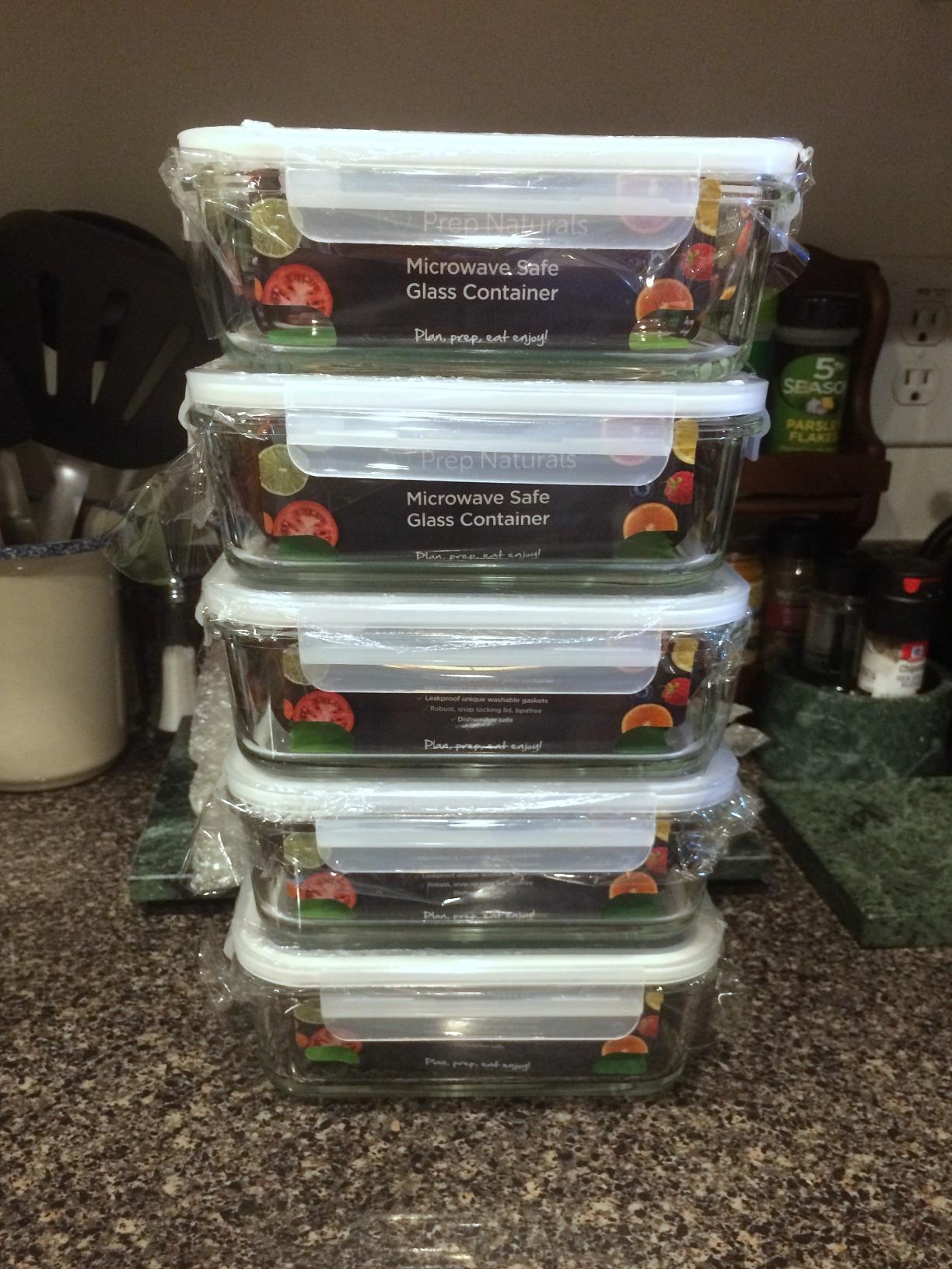 PrepNaturals 4 Pack 34oz Glass Meal Prep Containers - 3 Compartments customer photo 2