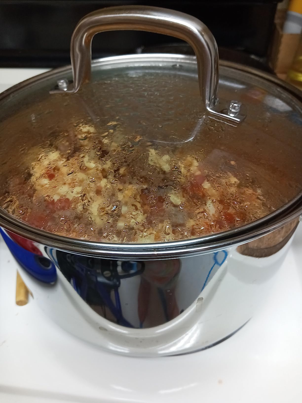 Cook N Home Basics 8 Quart Stainless Steel Stock Pot with Lid, Cooking Pot for Pasta, Soup, Sturdy Handle, Stockpot with Even Heating, Oven & Dishwasher Safe, Cookware for Canning, Boiling customer photo 1