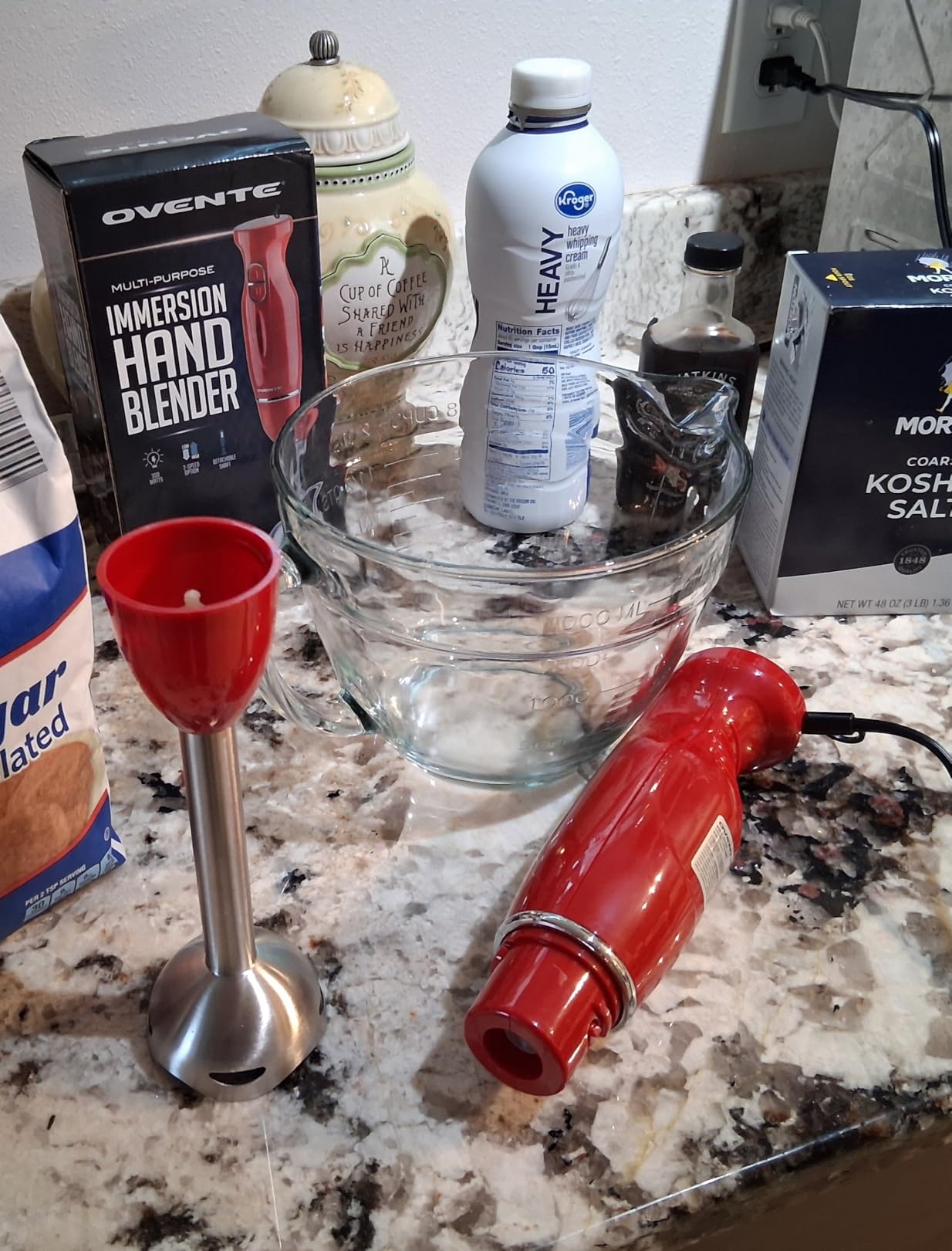 OVENTE Electric Corded Hand Blender, 300W with 2 Mixing Speeds Red HS560R | Handheld Immersion Stick Mixer with Stainless Steel Blades for Smoothies, Purees & Baby Food customer photo 2