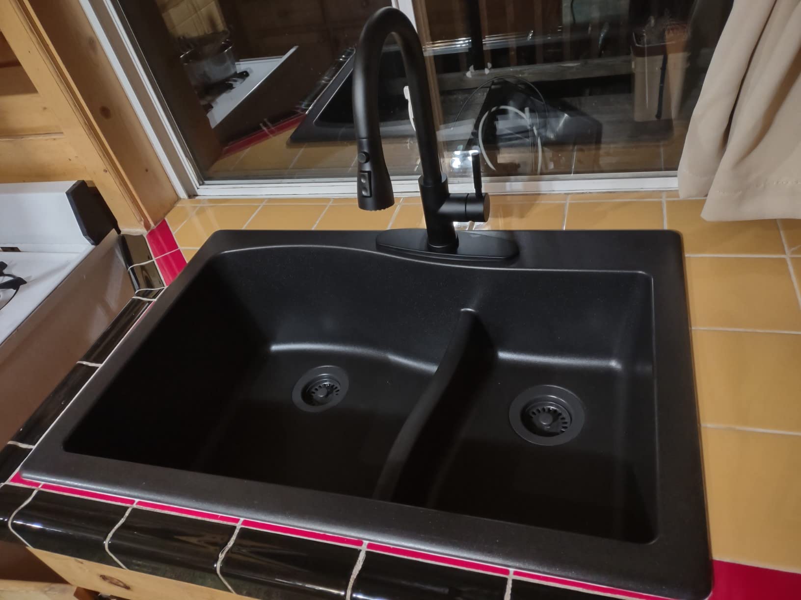 KRAUS Quarza 33-inch Drop-In/Undermount 60/40 Double Bowl Granite Kitchen Sink in White, KGD-442WHITE customer photo 1