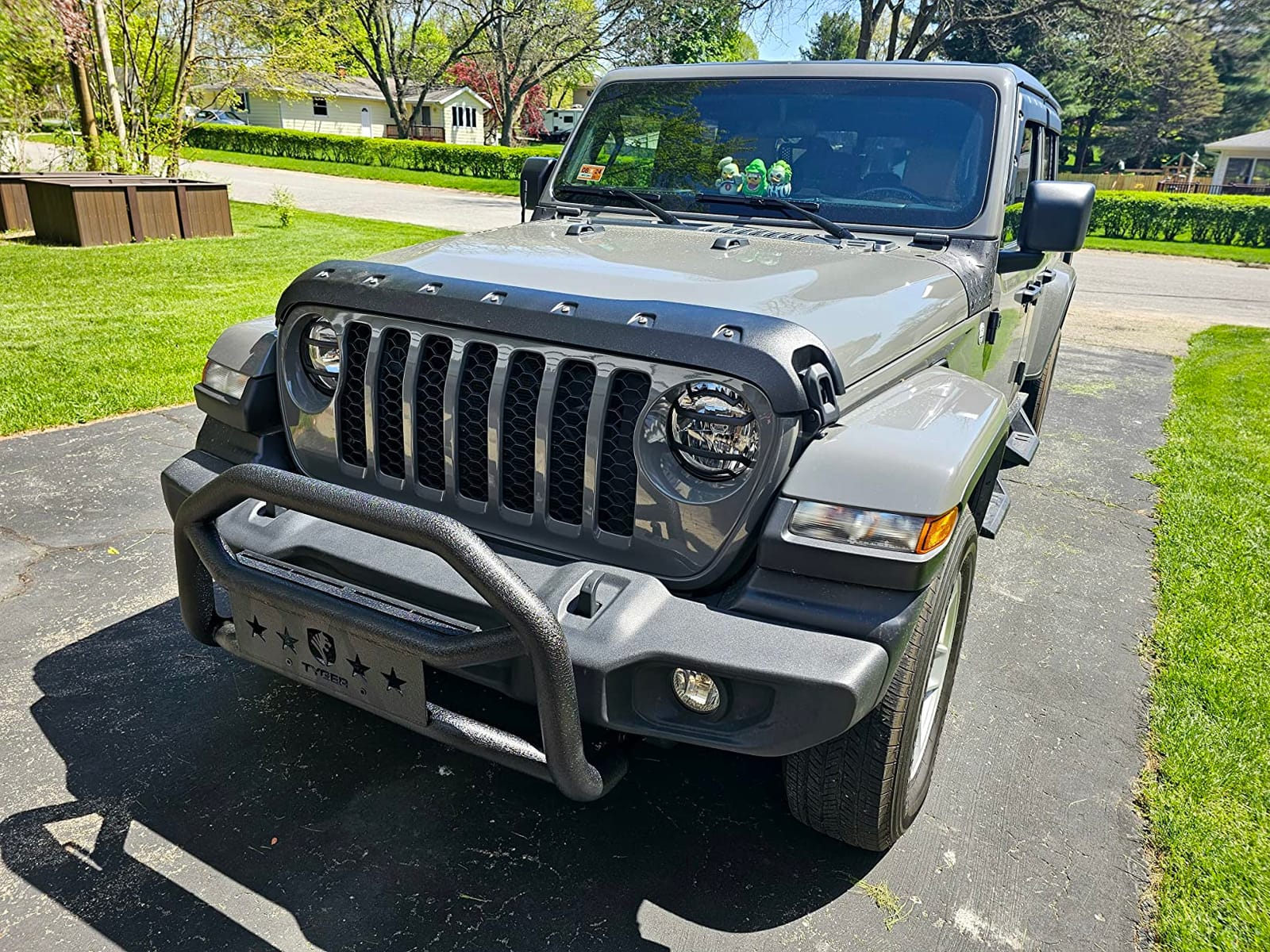 Tyger Auto TG-GD6J60468 Front Bumper Guard Compatible with 2018-2026 Jeep Wrangler JL (Not fit 21-24 V8 Engine); 2020-2026 Jeep Gladiator (Not fit Mojave) | Textured Black | Light Mount | Bull Bar customer photo 1