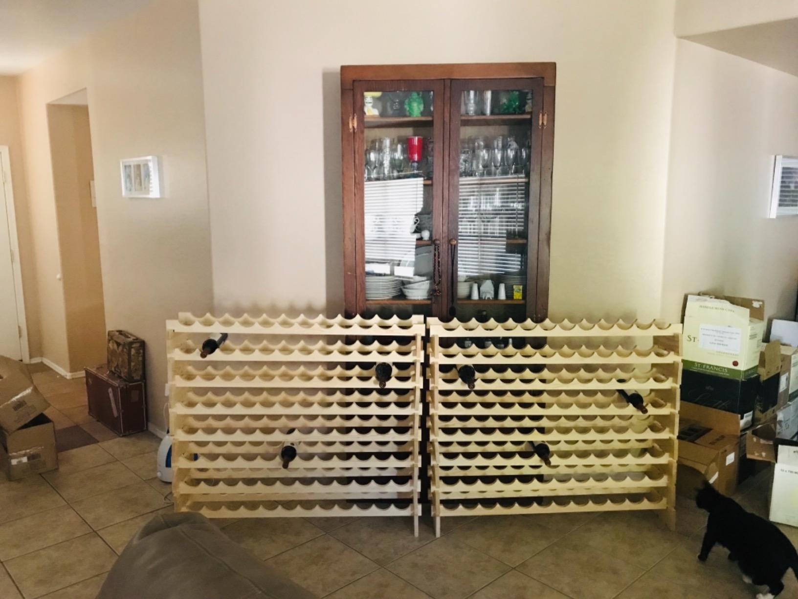 96 Bottle Modular Wine Rack Freestanding Floor Wine Holder, Stackable Wine Storage Rack Display Shelves, Solid Wood - Wobble-Free (96 Bottles) customer photo 1